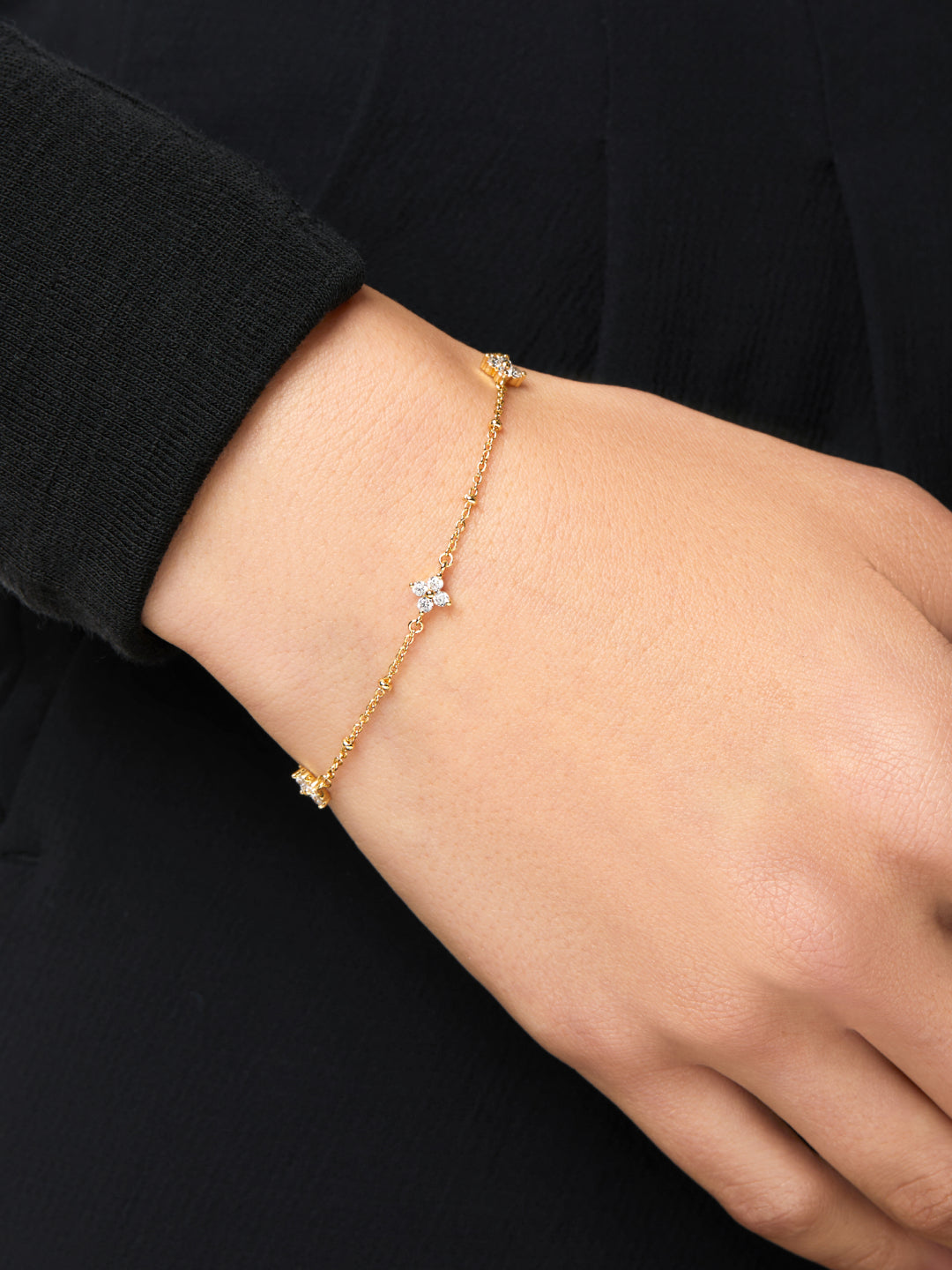 Ana Luisa Jewelry Bracelets Light Chains Flower Bracelet Lucy Gold