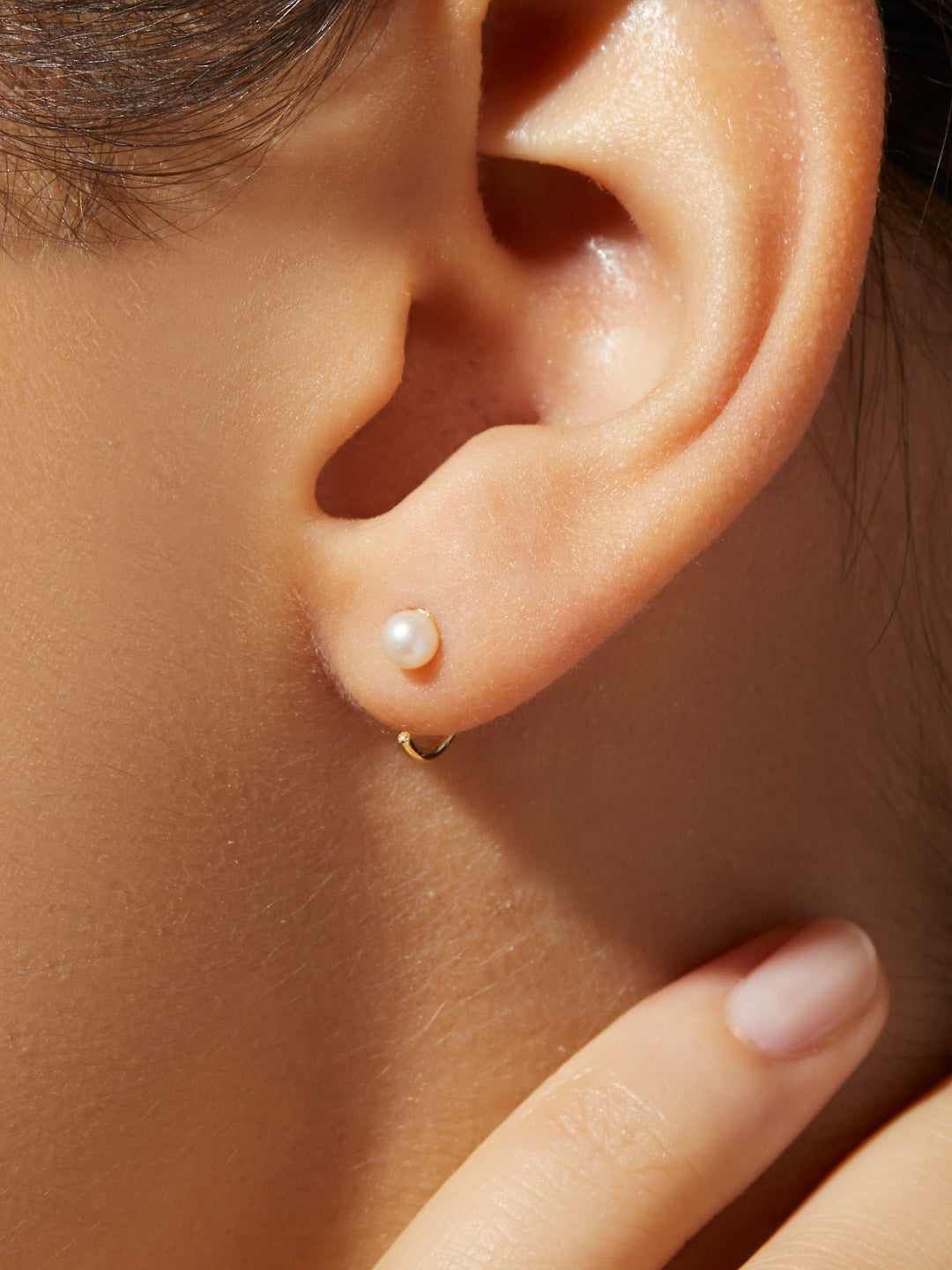 Ana Luisa Jewelry Earring Huggie Mini Pearl Earrings Cassie Pearl Gold