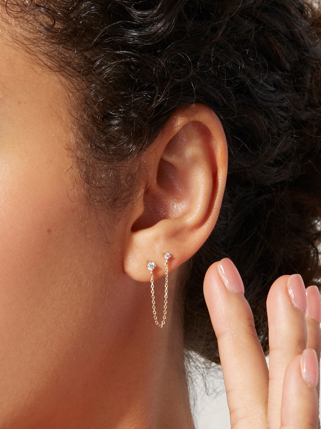 Ana Luisa Jewelry Earring Small Hoops Chain Earring Belle Silver