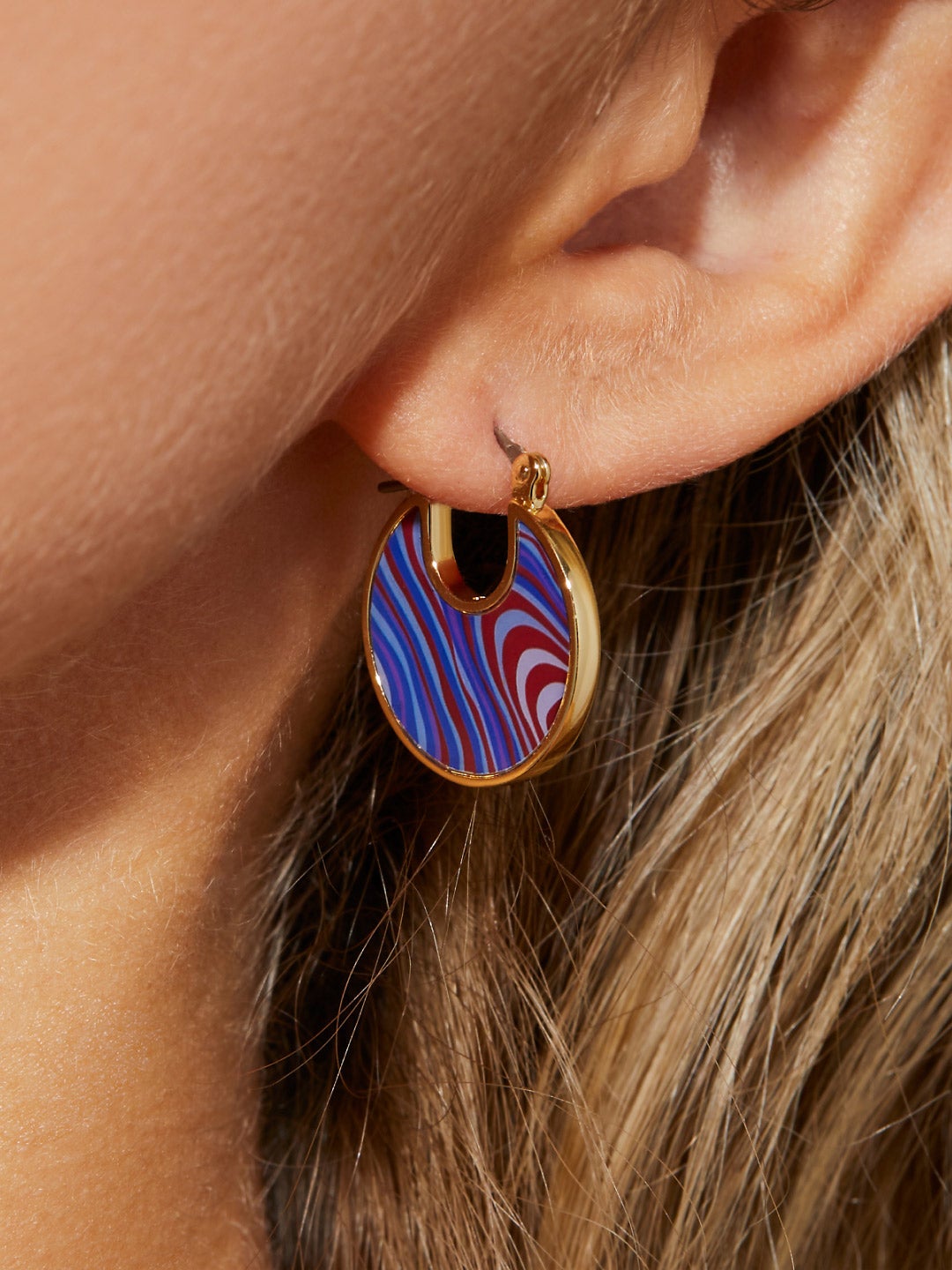 Ana Luisa Jewelry Earring Statement Earrings Hana Liquid Dark Blue Gold
