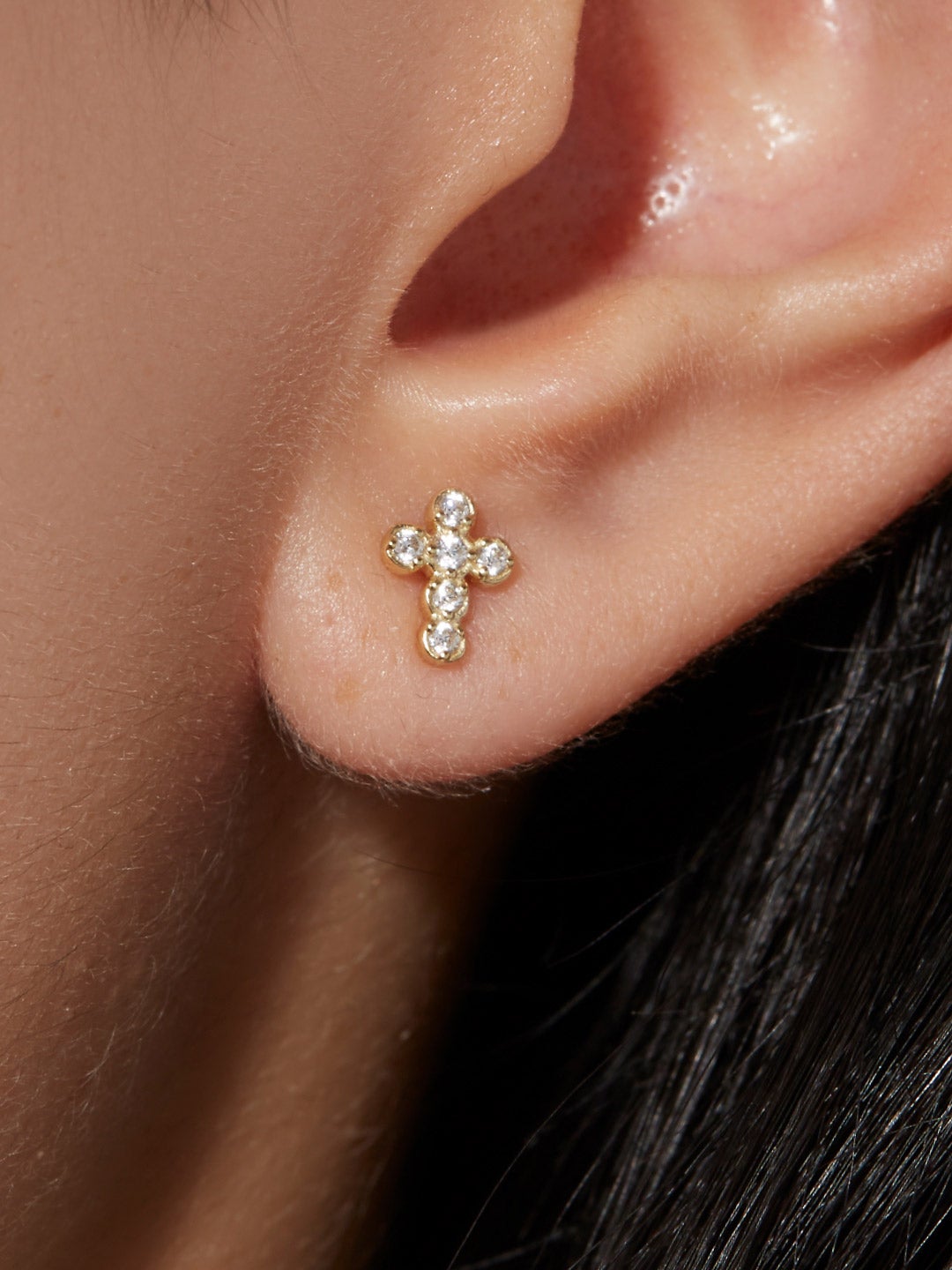 Ana Luisa Jewelry Earring Stud Cross Earrings Aaron Silver