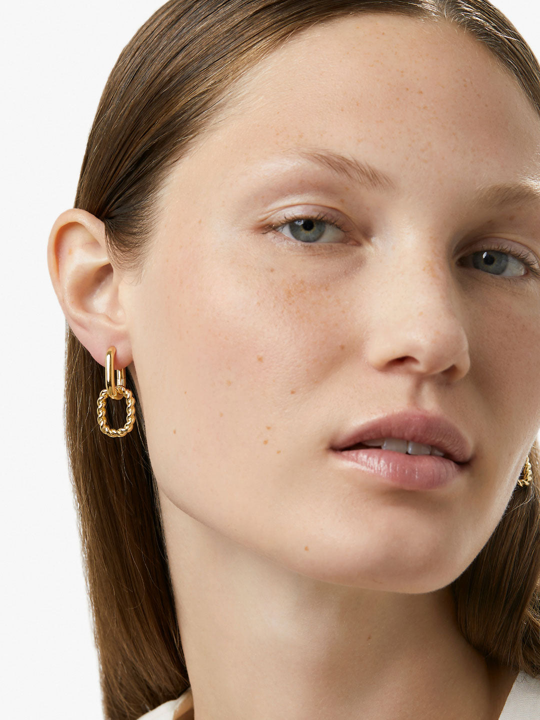 Ana Luisa Jewelry Earrings Drop Double Hoop Earrings Ashley Gold