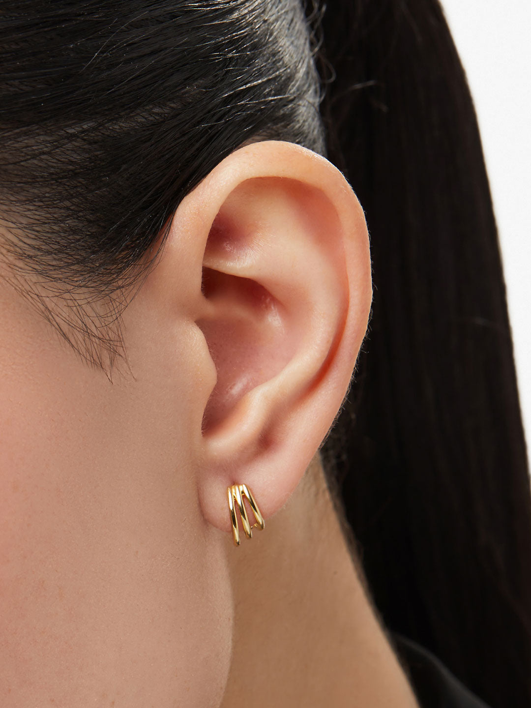 Ana Luisa Jewelry Earrings Huggie Gold Huggie Hoop Earrings Sabine Silver