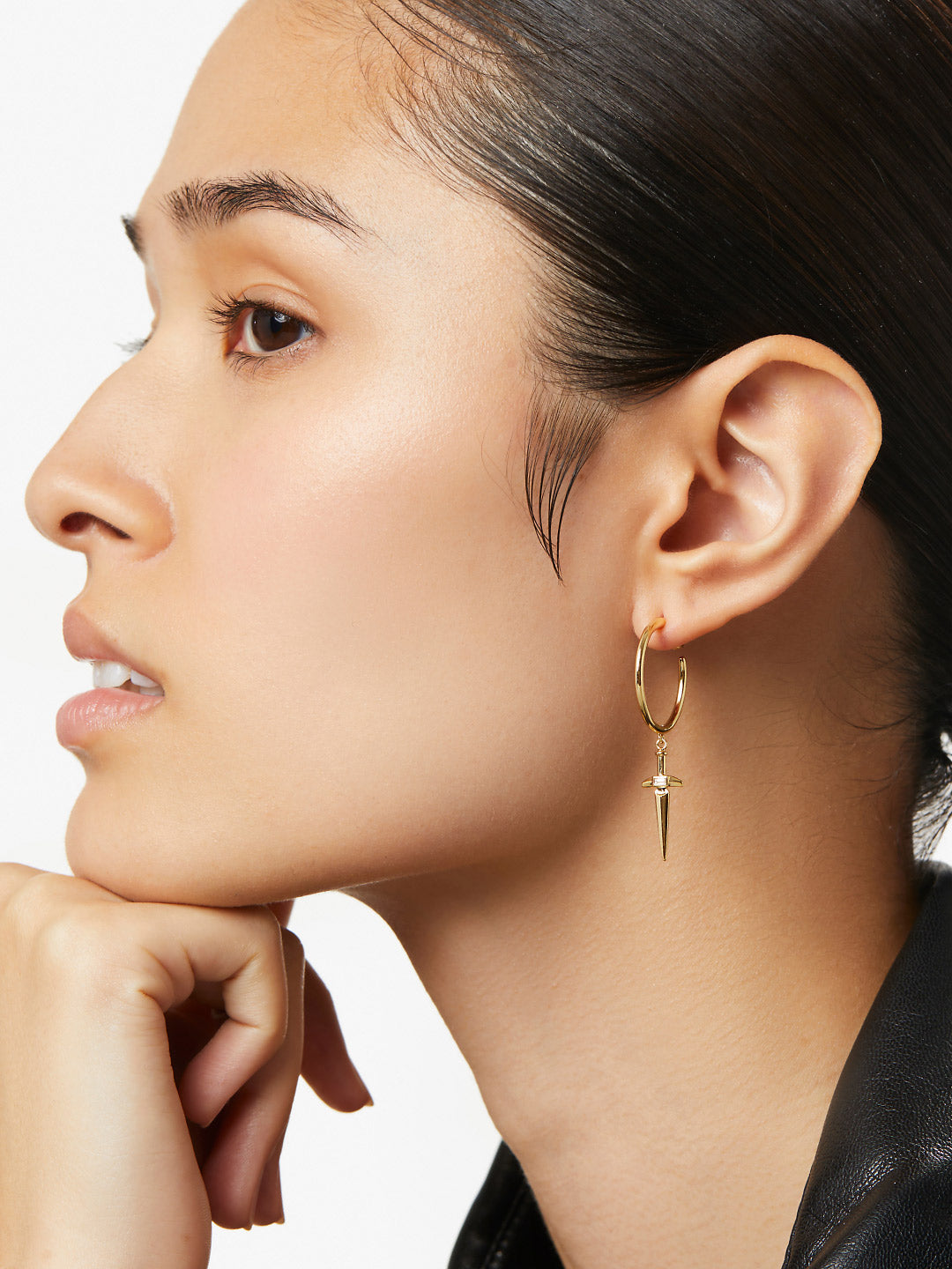 Ana Luisa Jewelry Earrings Medium Hoops Dagger Earrings Dain Gold