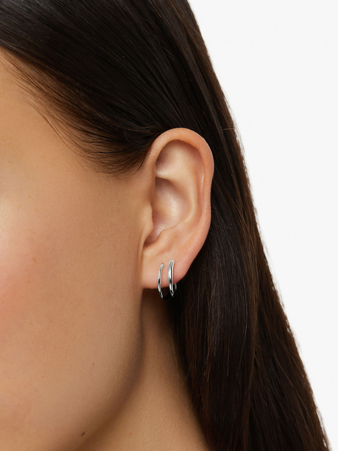Ana Luisa Jewelry Earrings Small Hoops Double Hoop Earrings Harley Silver Silver