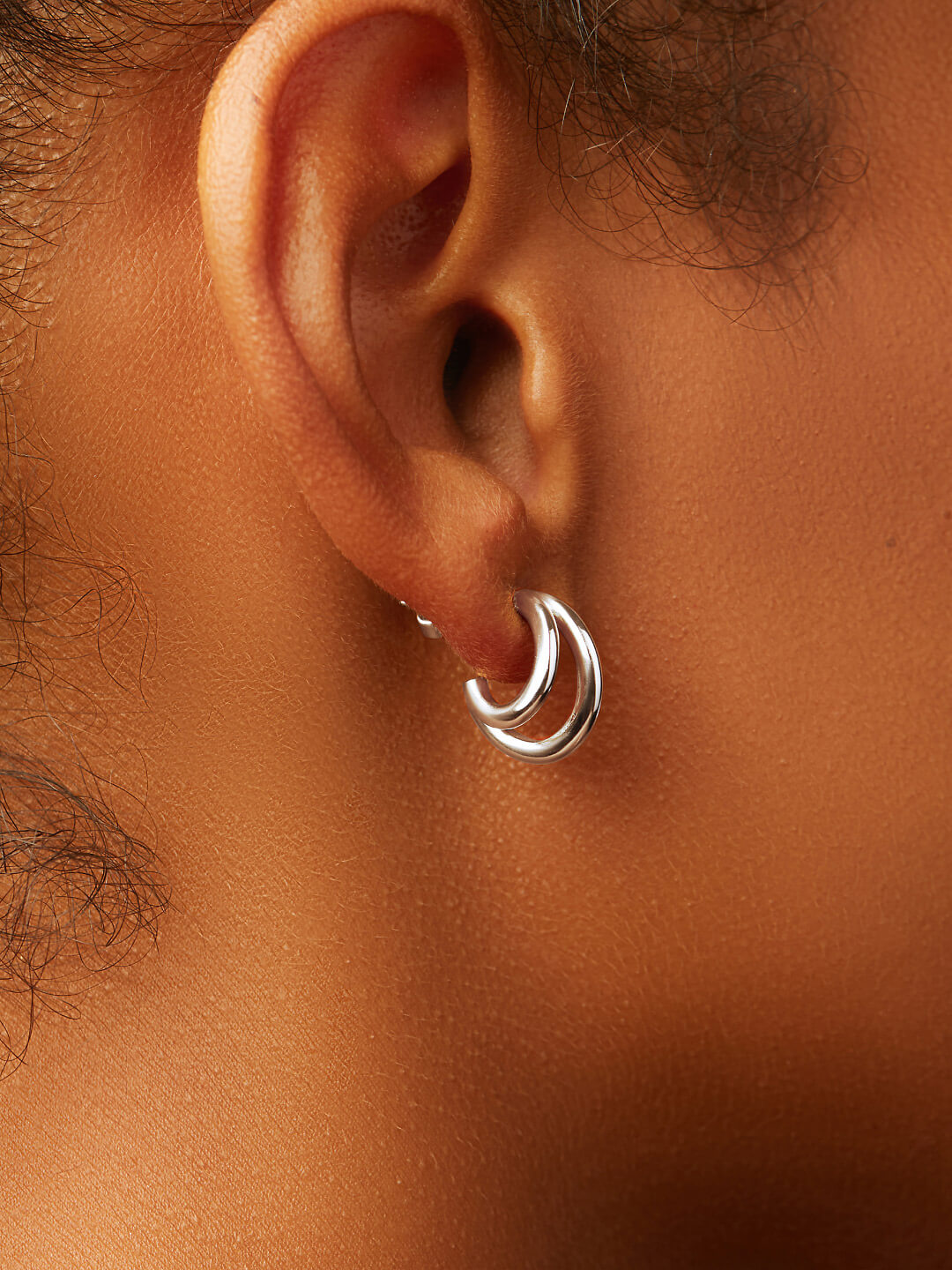 Ana Luisa Jewelry Earrings Small Hoops Double Hoop Earrings Scarlett Silver Rhodium