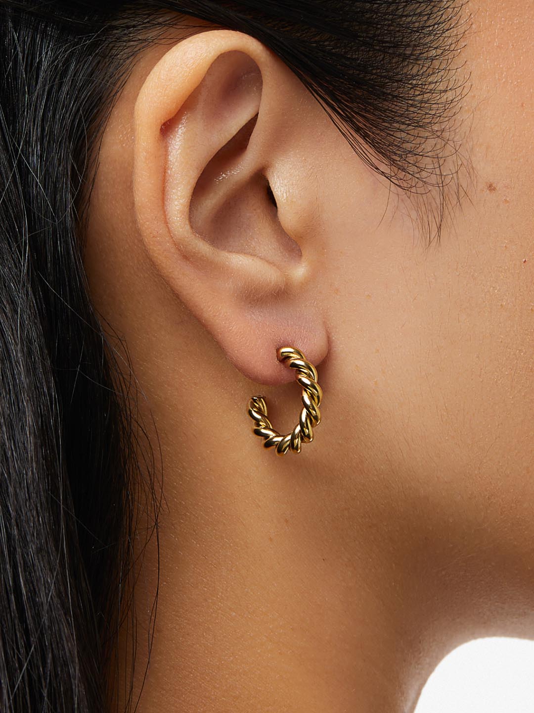 Ana Luisa Jewelry Earrings Small Hoops Twisted Hoop Earrings Tara Stainless Steel