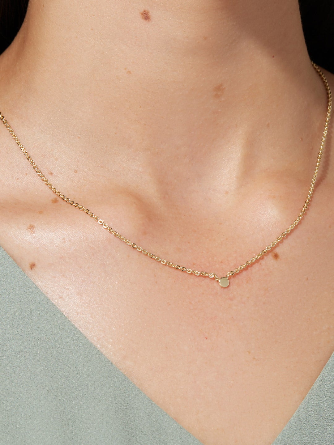 Ana Luisa Jewelry Necklaces Pendants Gold Disc Necklace Aaron Silver