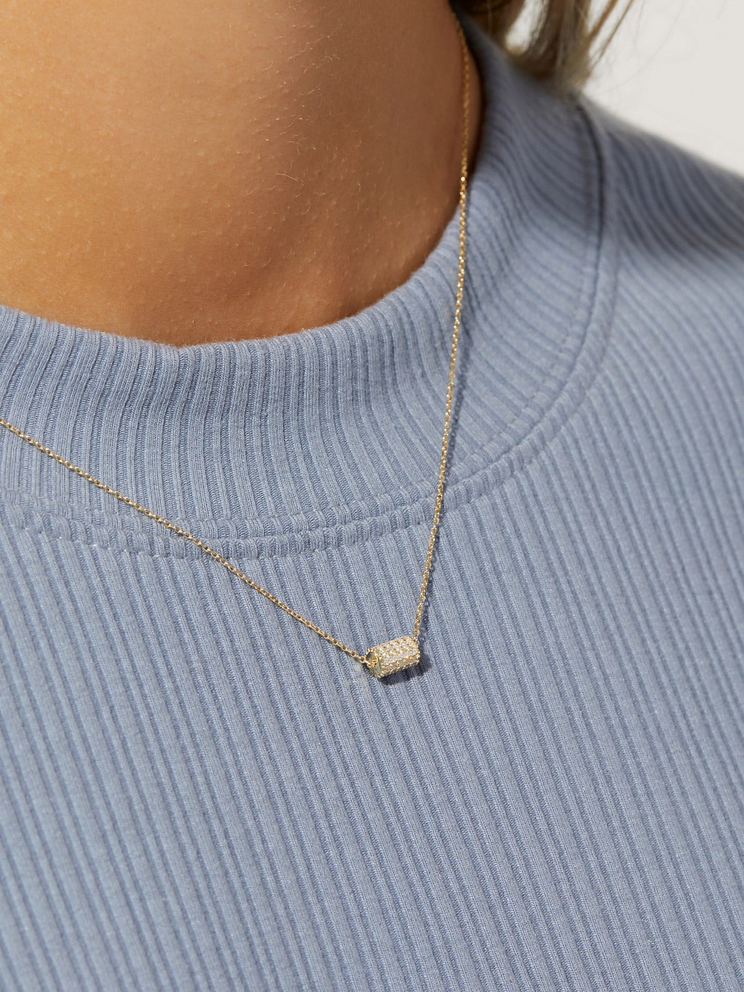 Ana Luisa Jewelry Necklaces Pendants Pave Bead Necklace Madeline Silver