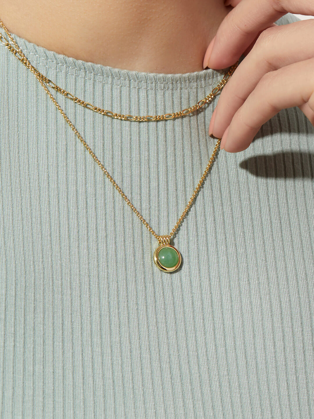 Ana Luisa Jewelry Necklaces Sets Layered Necklace Aria Aventurine Gold