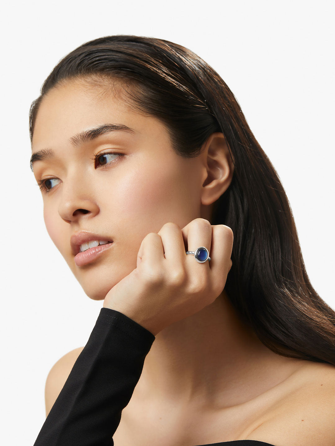 Ana Luisa Jewelry Rings Medium Bands Silver Mood Ring Mood Ring Silver Rhodium