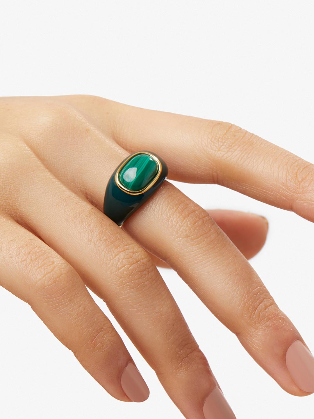 Ana Luisa Jewelry Rings Statement Rings Statement Ring Lennon Malachite Gold