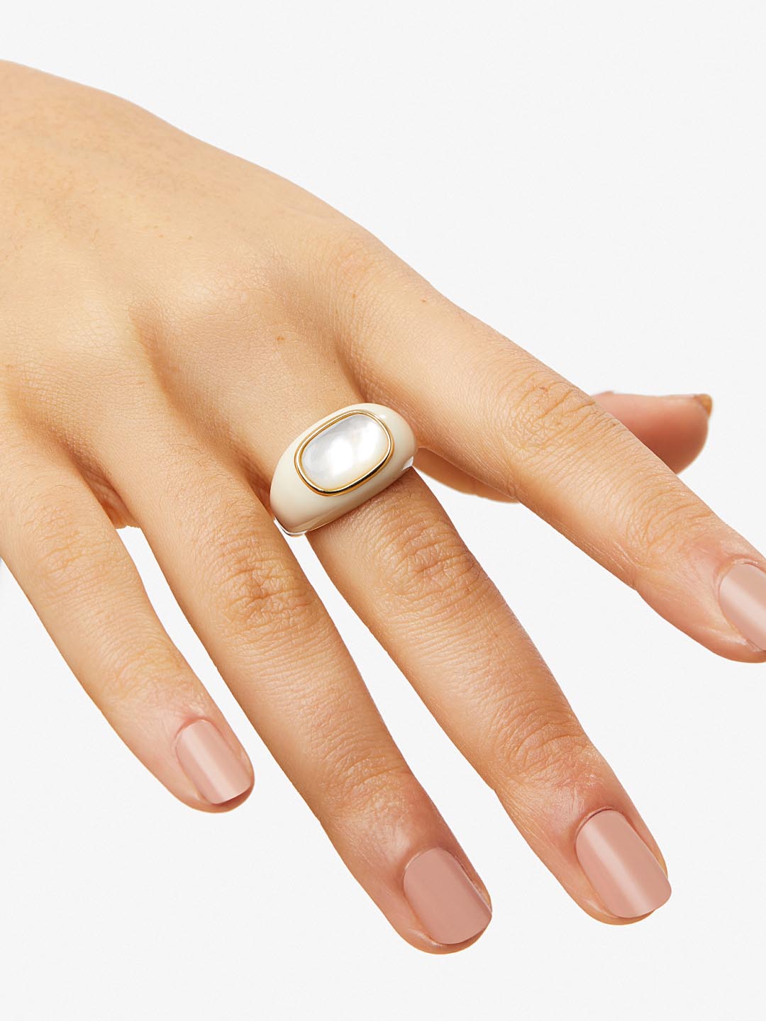 Ana Luisa Jewelry Rings Statement Rings Statement Ring Lennon Mother Of Pearl Gold