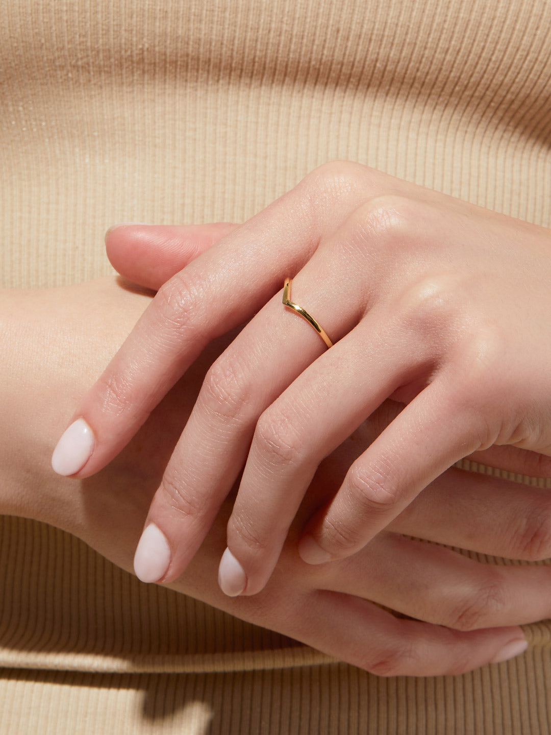 Ana Luisa Jewelry Rings Thin Bands Curved Gold Ring Valerie Silver