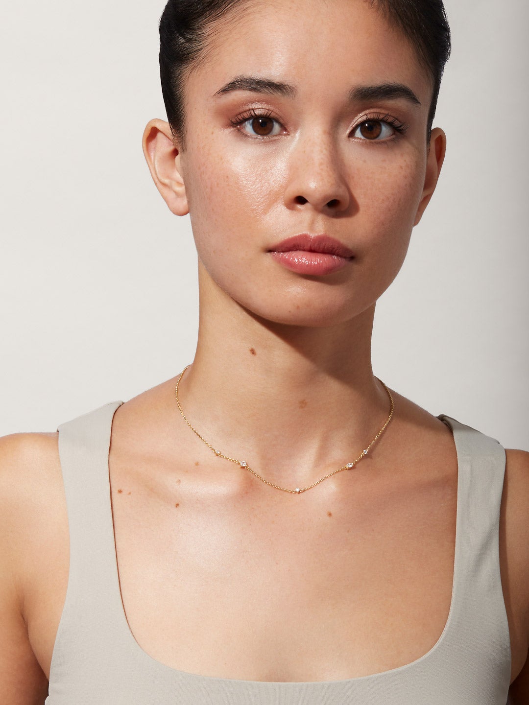 2 - Ana Luisa Jewelry Chain Necklace Station Necklace Ursa White Gold