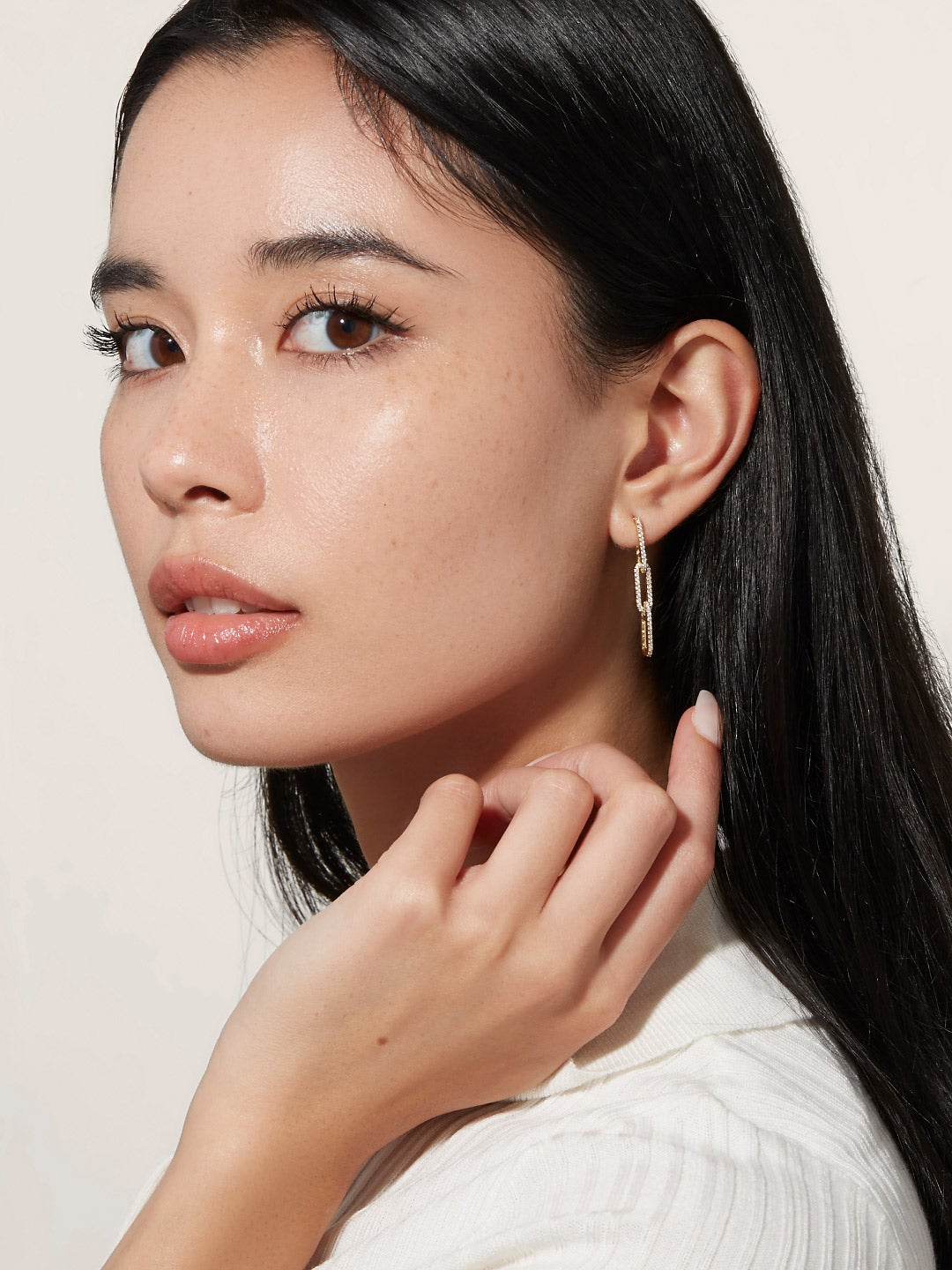 Ana Luisa Jewelry Earring Drop Chain Link Earrings Lyra Silver