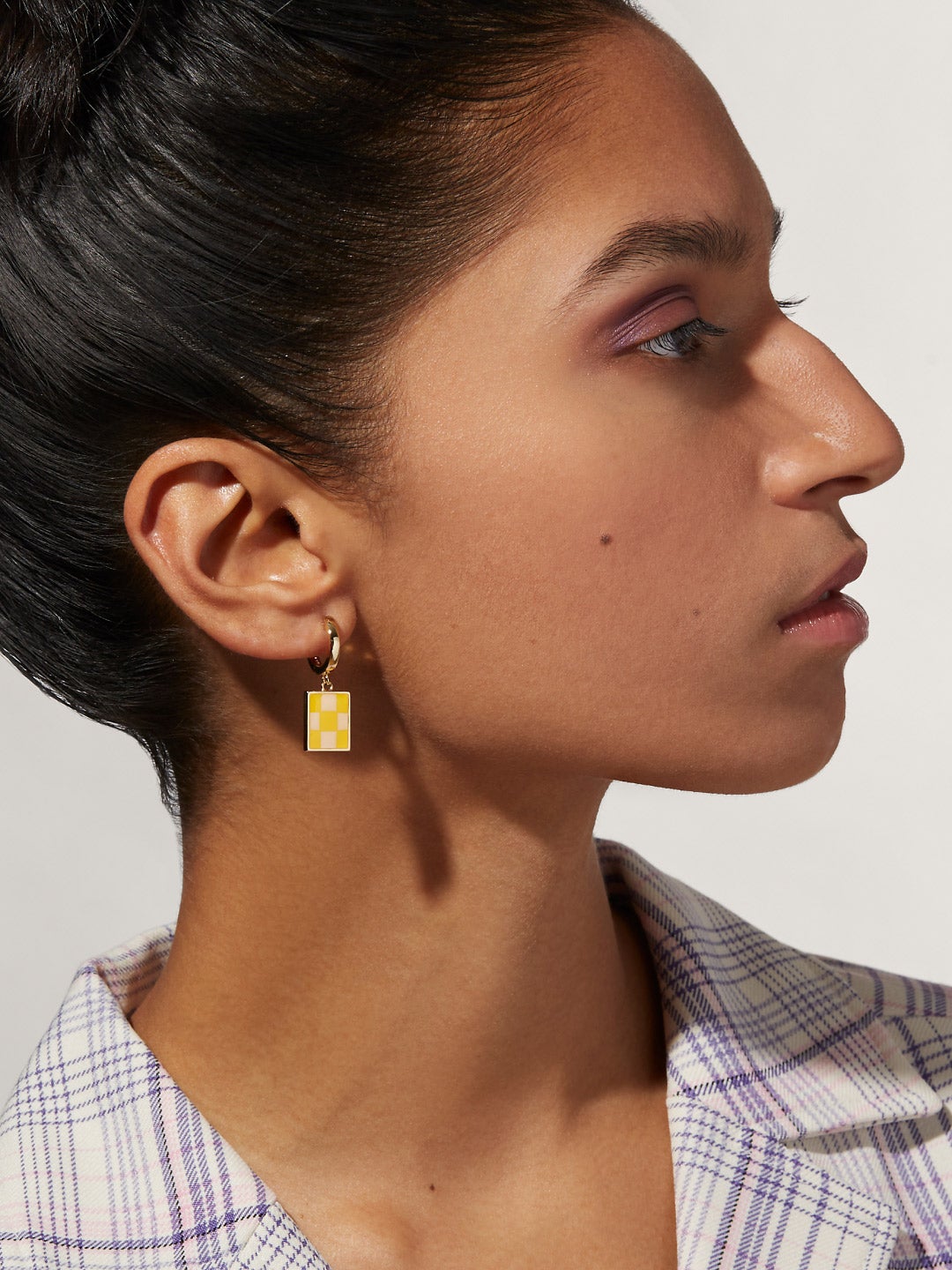 Ana Luisa Jewelry Earring Drop Enamel Drop Earrings Salome Checker Dandelion Gold