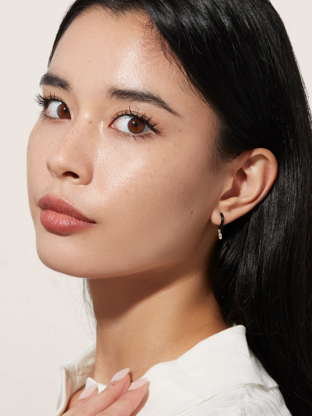 Ana Luisa Jewelry Earring Small Hoops Small Hoop Earrings Lee Black Silver