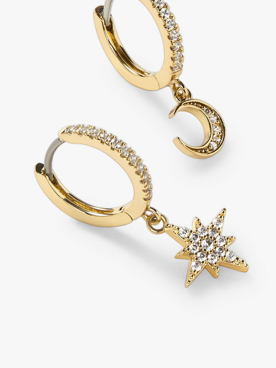 Ana Luisa Jewelry Earrings Huggie Earrings Crescent Moon Huggie Hoops Celeste Gold