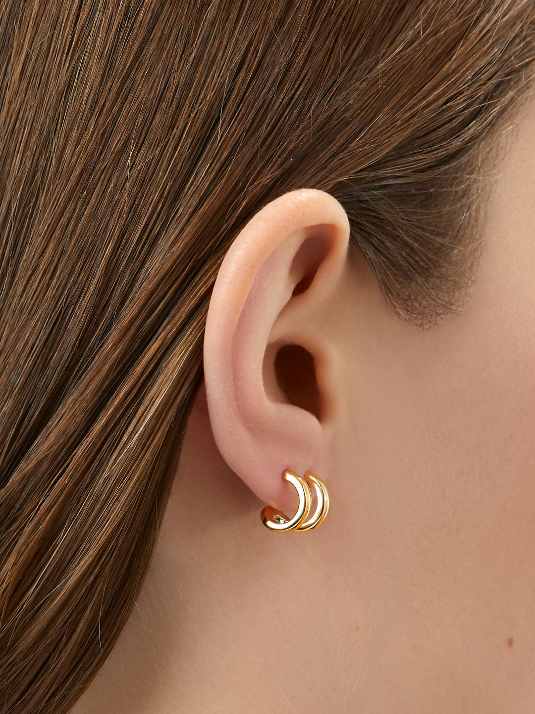 Ana Luisa Jewelry Earrings Huggie Huggie Hoop Earrings Cara Gold Gold