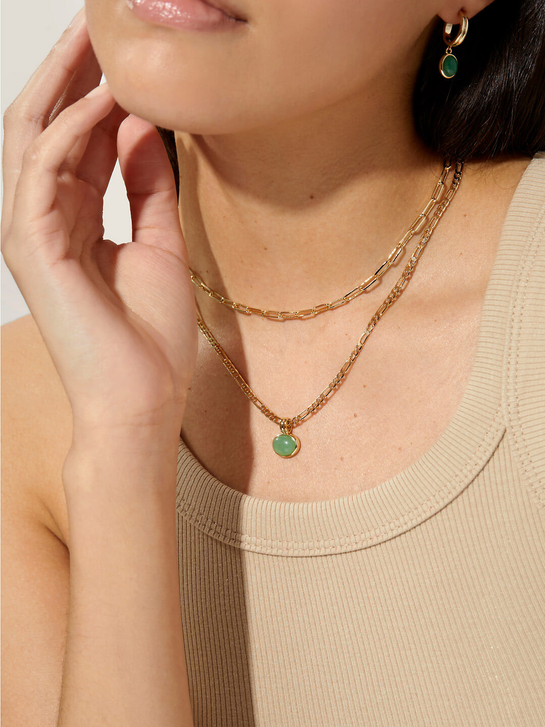 Ana Luisa Jewelry Earrings Necklace Stone Statement Bundle Gold