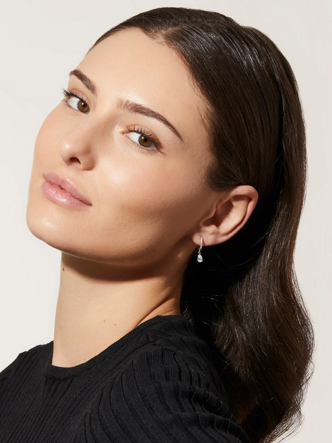 Ana Luisa Jewelry Earrings Small Hoops Delicate Huggie Hoops Elise Silver Rhodium