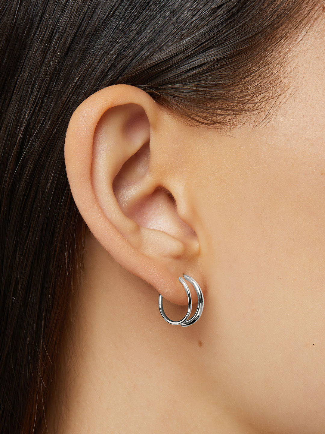 Ana Luisa Jewelry Earrings Small Hoops Double Hoop Earrings Harley Silver Silver
