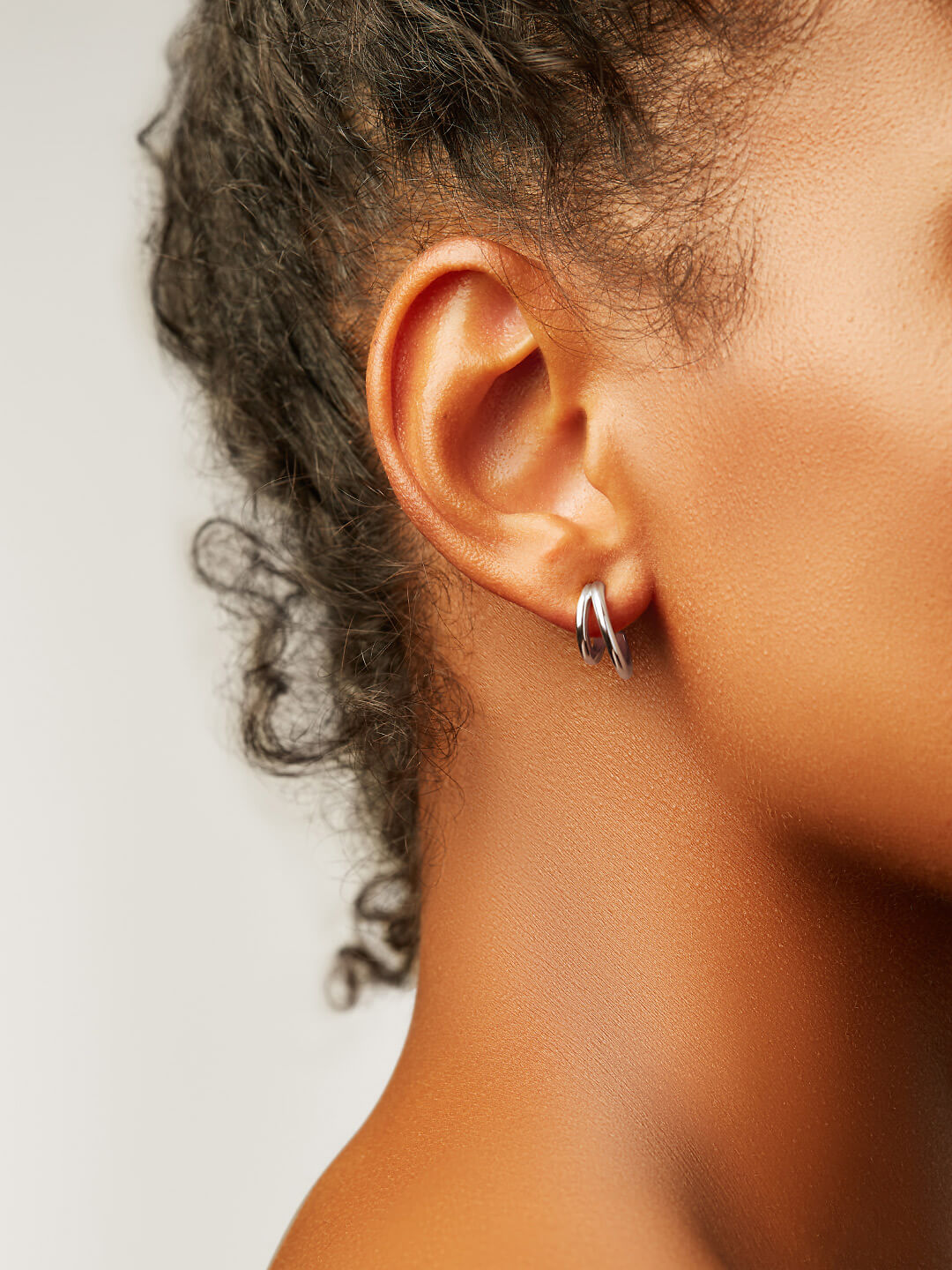 Ana Luisa Jewelry Earrings Small Hoops Double Hoop Earrings Scarlett Silver Rhodium
