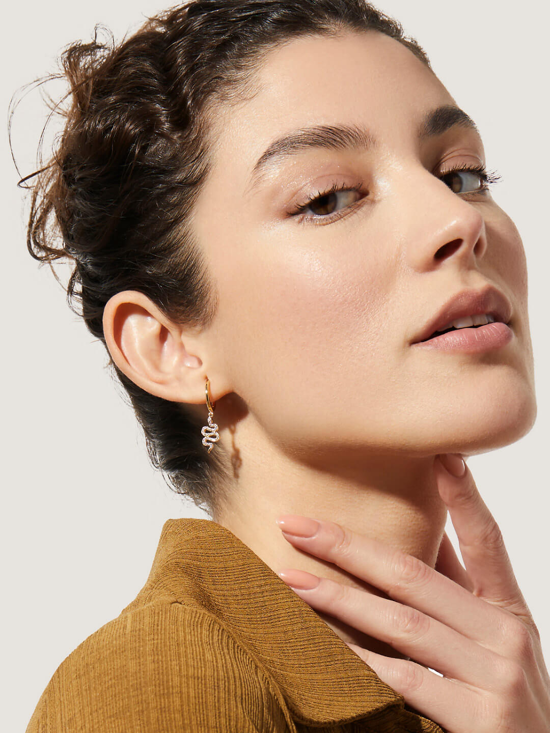 Ana Luisa Jewelry Earrings Small Hoops Snake Earrings Devin Gold