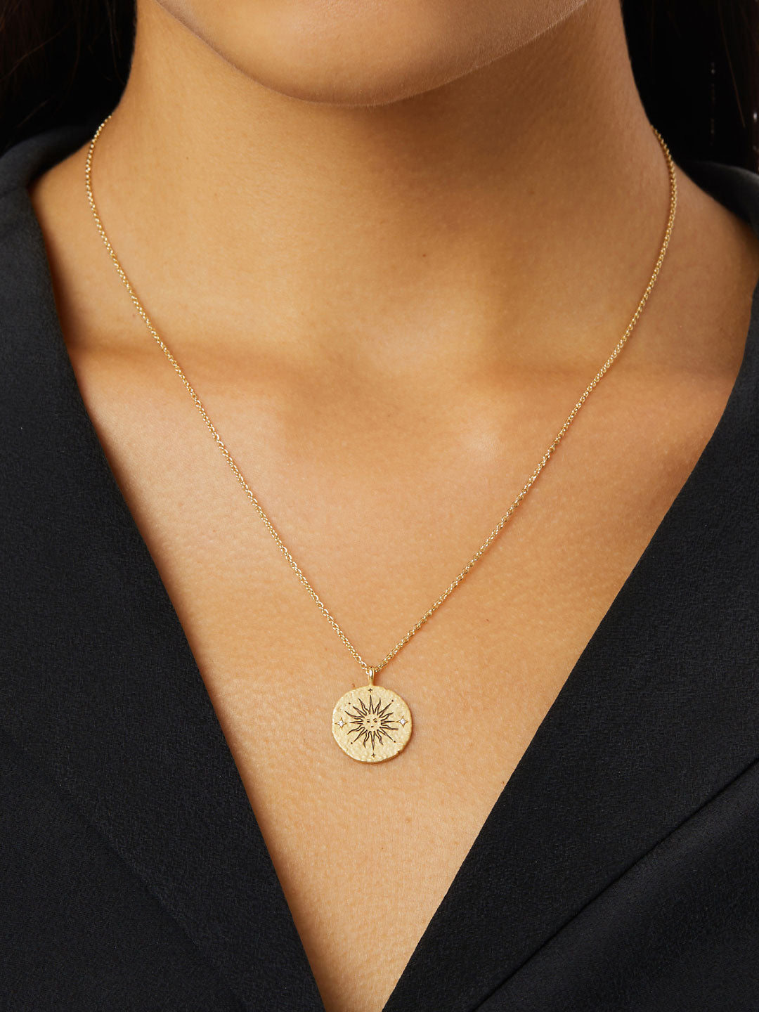 Ana Luisa Jewelry Necklaces Pendants Gold Coin Necklace Fire Pendant Gold