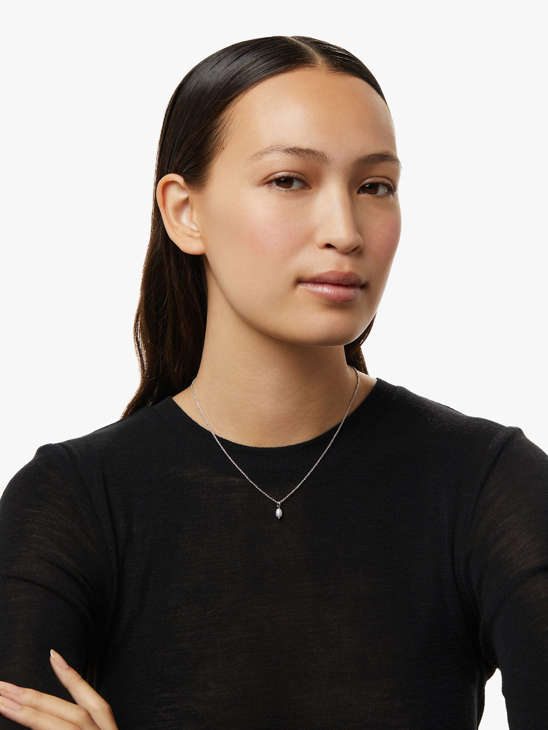 Ana Luisa Jewelry Necklaces Pendants Silver Pearl Neckalce Mini Naomi Silver Rhodium