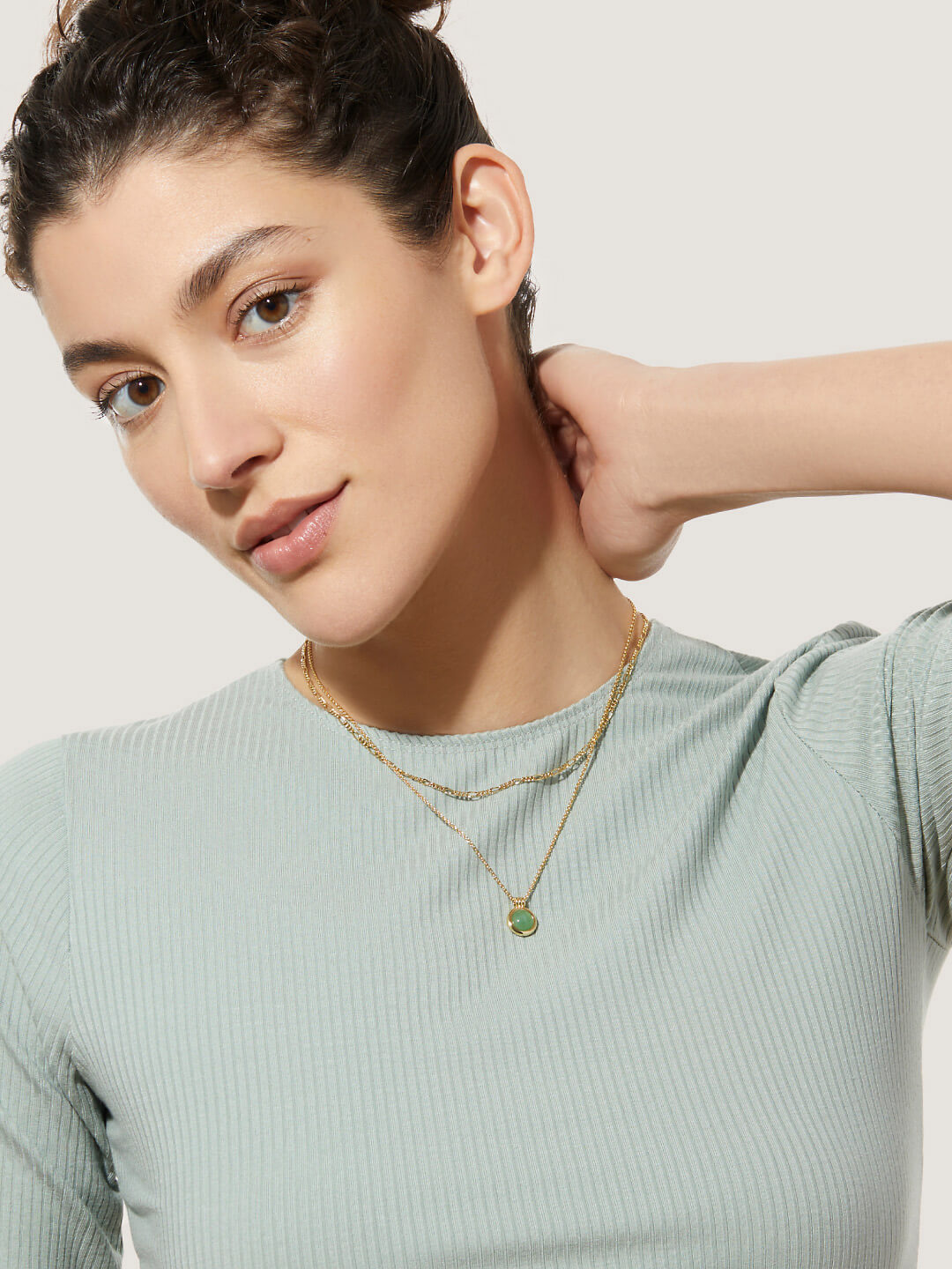 Ana Luisa Jewelry Necklaces Sets Layered Necklace Aria Aventurine Gold