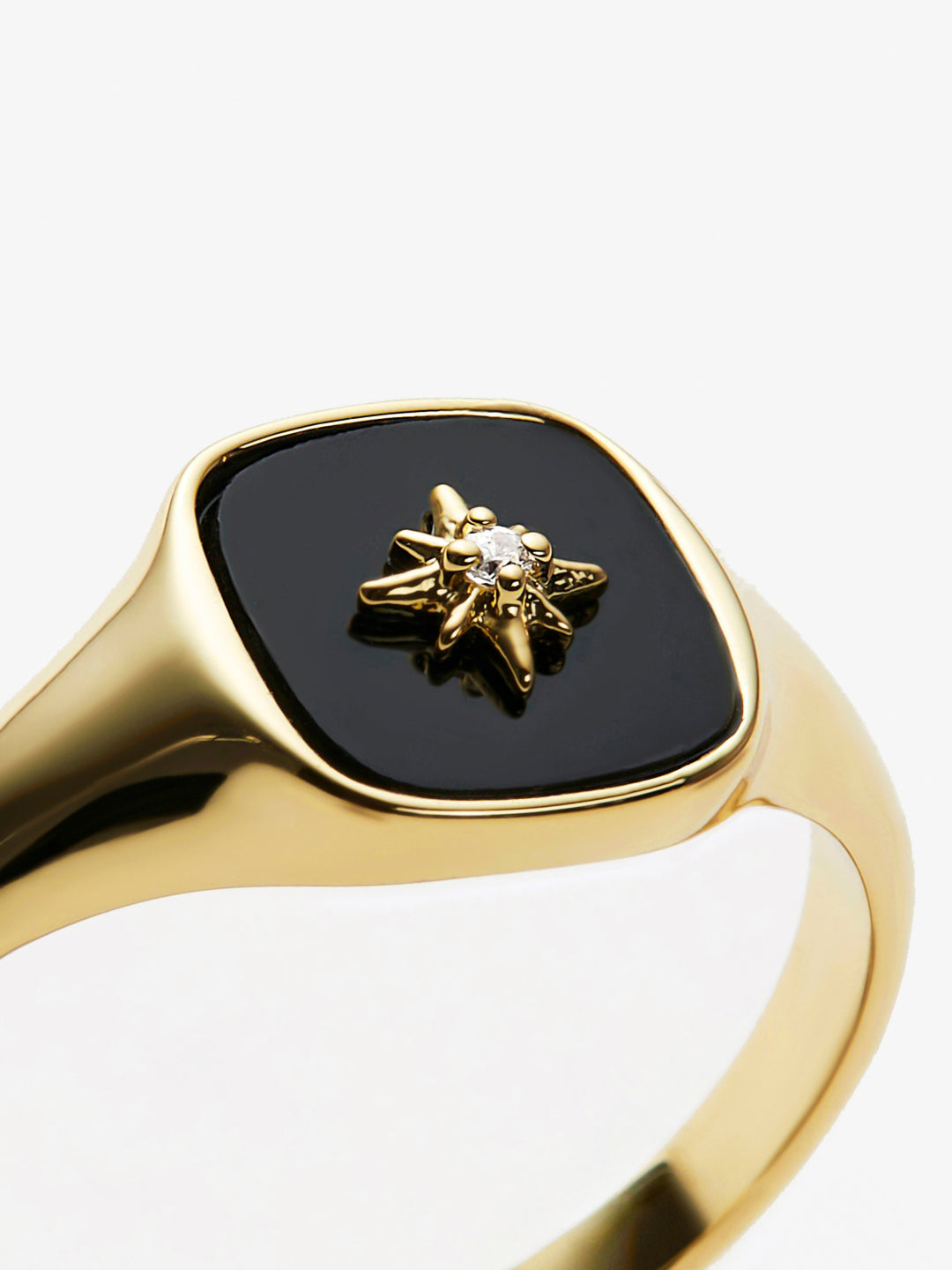 Ana Luisa Jewelry Rings Statement Rings Gold Signet Ring Amara Black Gold