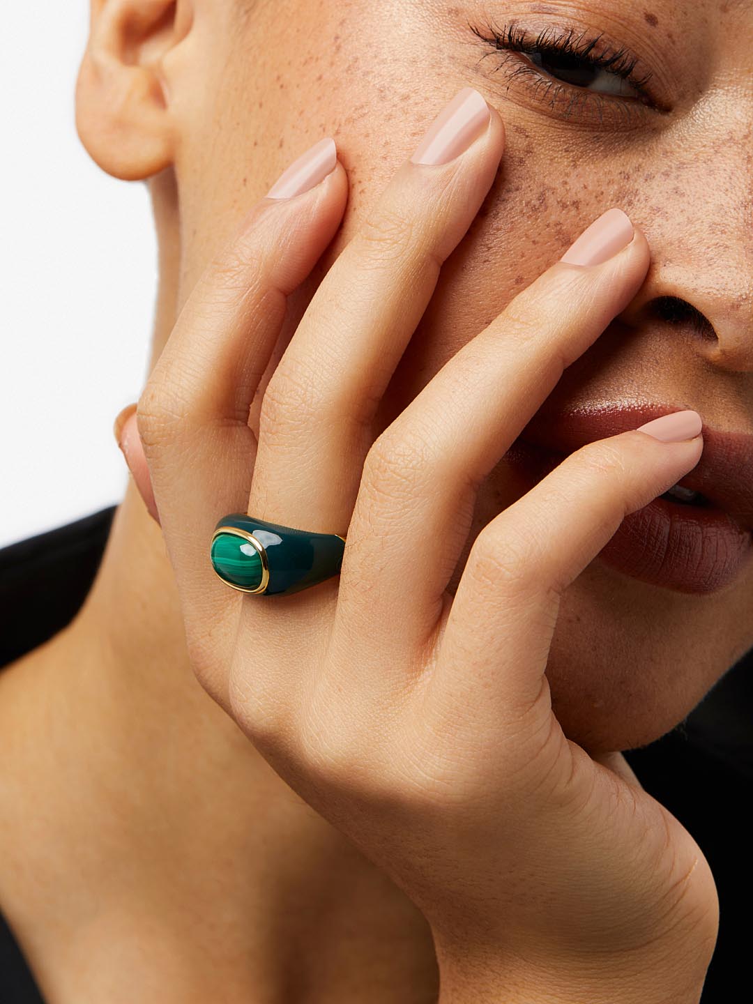 Ana Luisa Jewelry Rings Statement Rings Statement Ring Lennon Malachite Gold