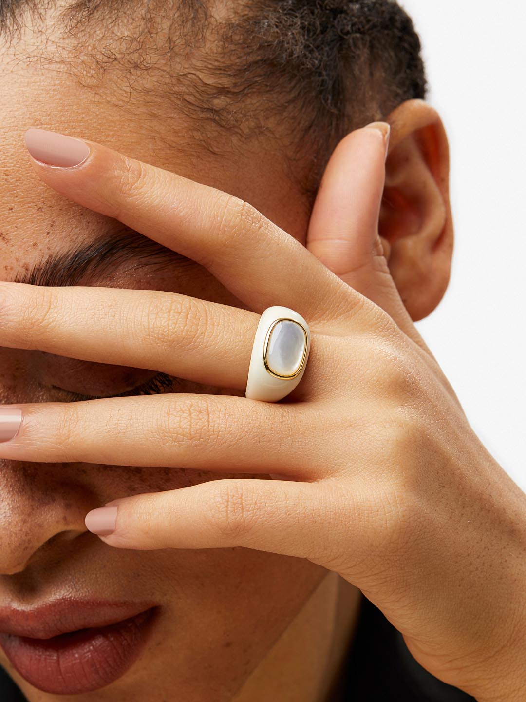 Ana Luisa Jewelry Rings Statement Rings Statement Ring Lennon Mother Of Pearl Gold