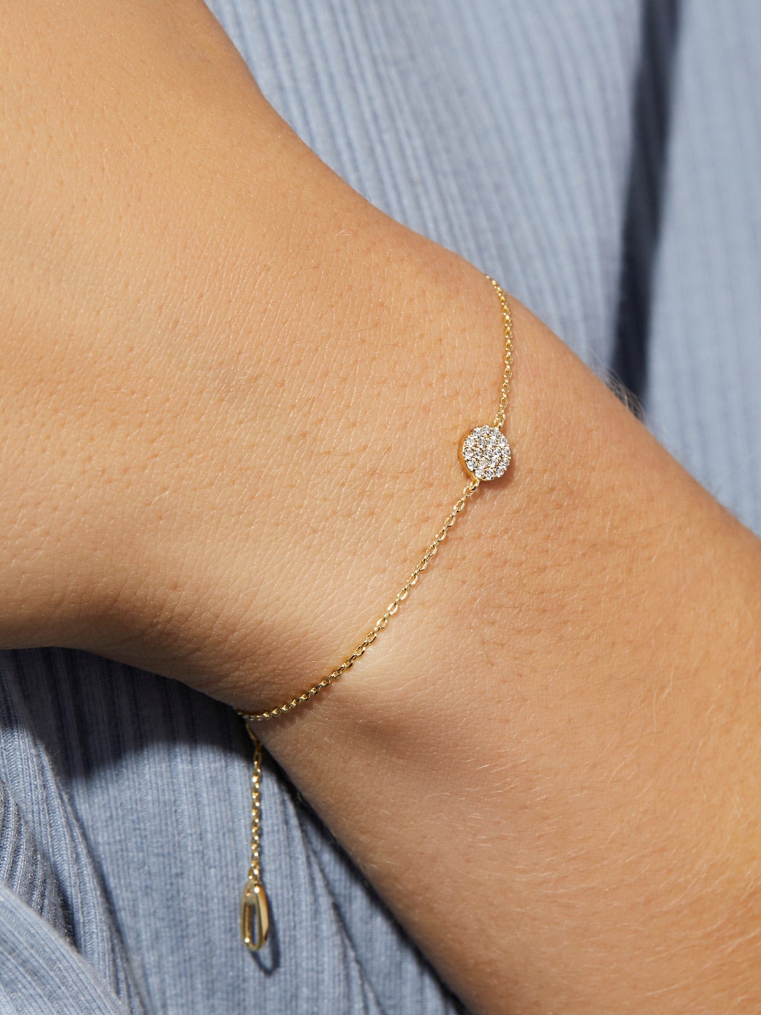 Ana Luisa Jewelry Bracelet  Chain Bracelet Pave Disc Bracelet Jenna Gold