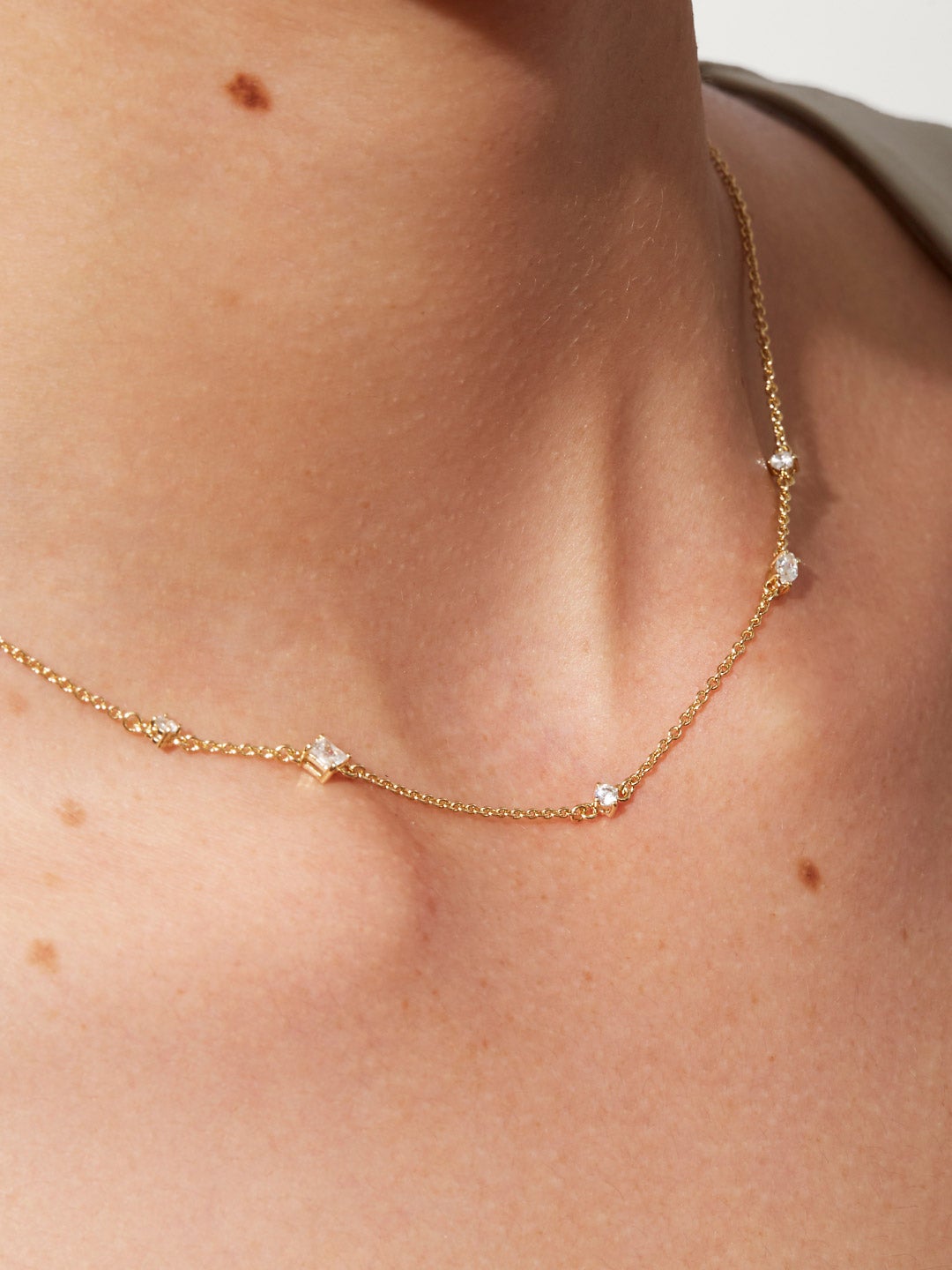 3 - Ana Luisa Jewelry Chain Necklace Station Necklace Ursa White Gold