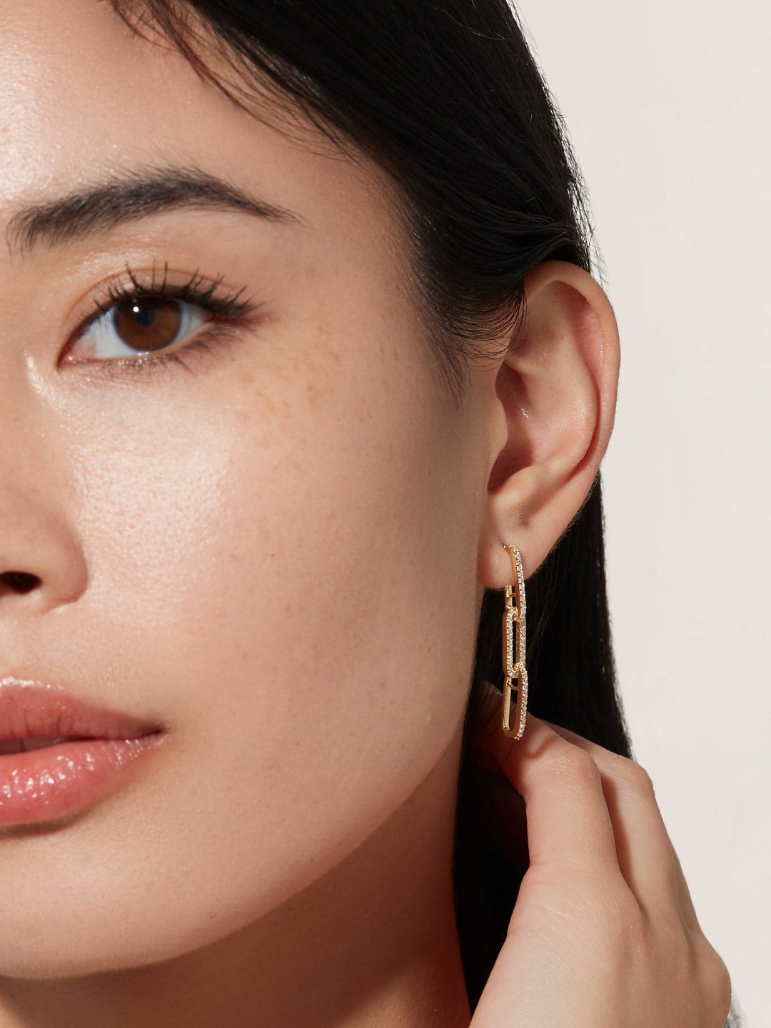 Ana Luisa Jewelry Earring Drop Chain Link Earrings Lyra Silver