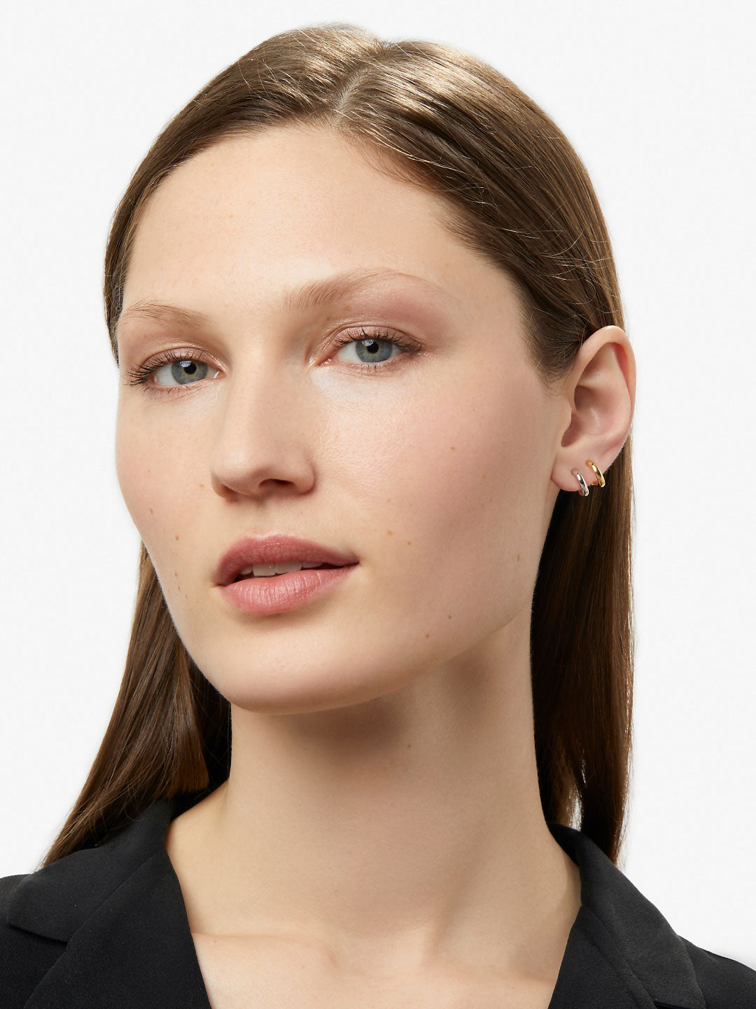 Ana Luisa Jewelry Earrings Huggie Double Hoop Earrings Cara Gold