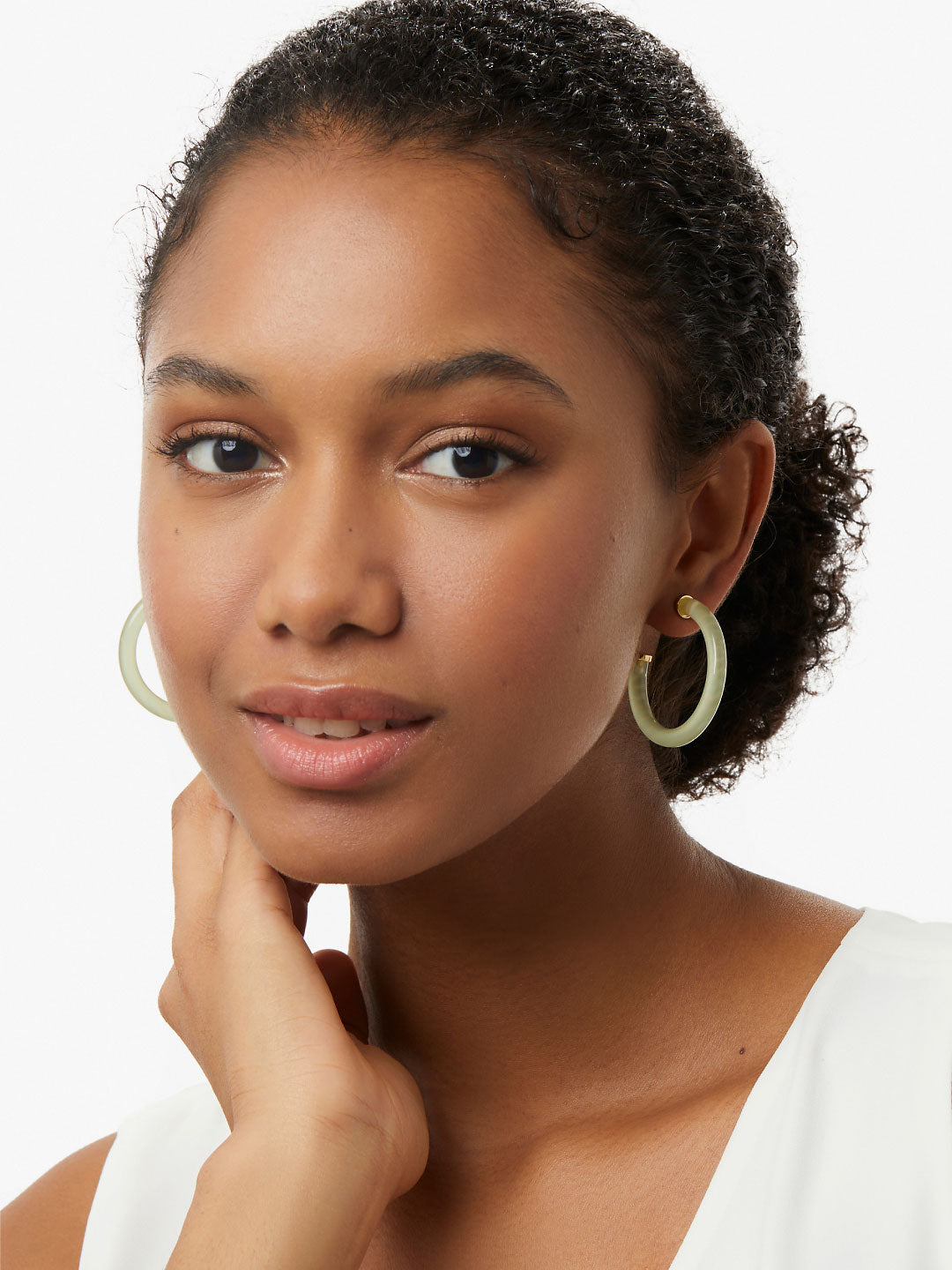 Ana Luisa Jewelry Earring Large Hoops Statement Earrings Aster Light Green Gold