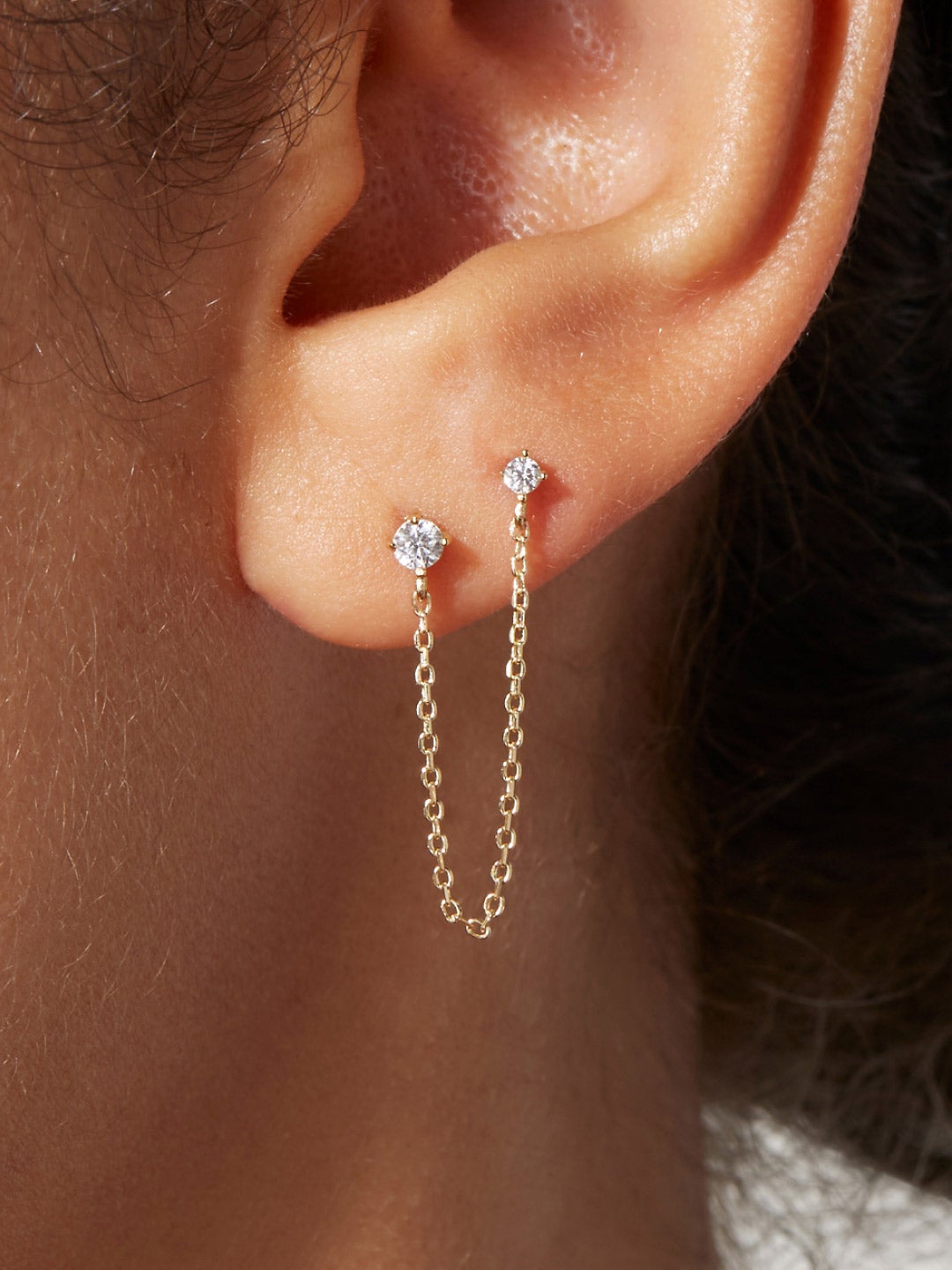 Ana Luisa Jewelry Earring Small Hoops Chain Earring Belle Silver