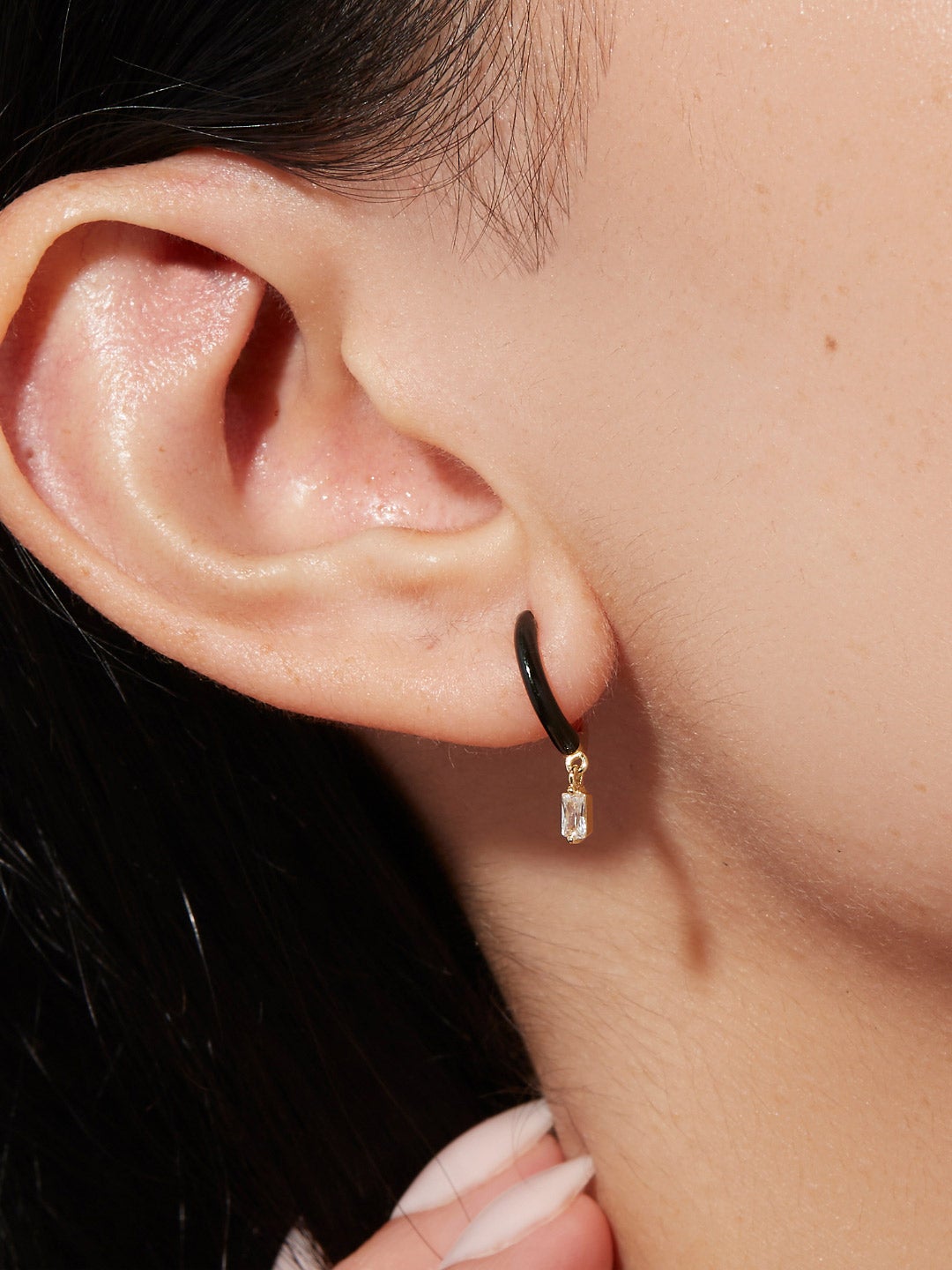 Ana Luisa Jewelry Earring Small Hoops Small Hoop Earrings Lee Black Silver