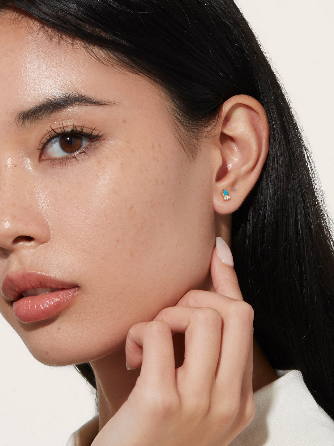 Ana Luisa Jewelry Earring Stud Turquoise Earrings Lukas Silver