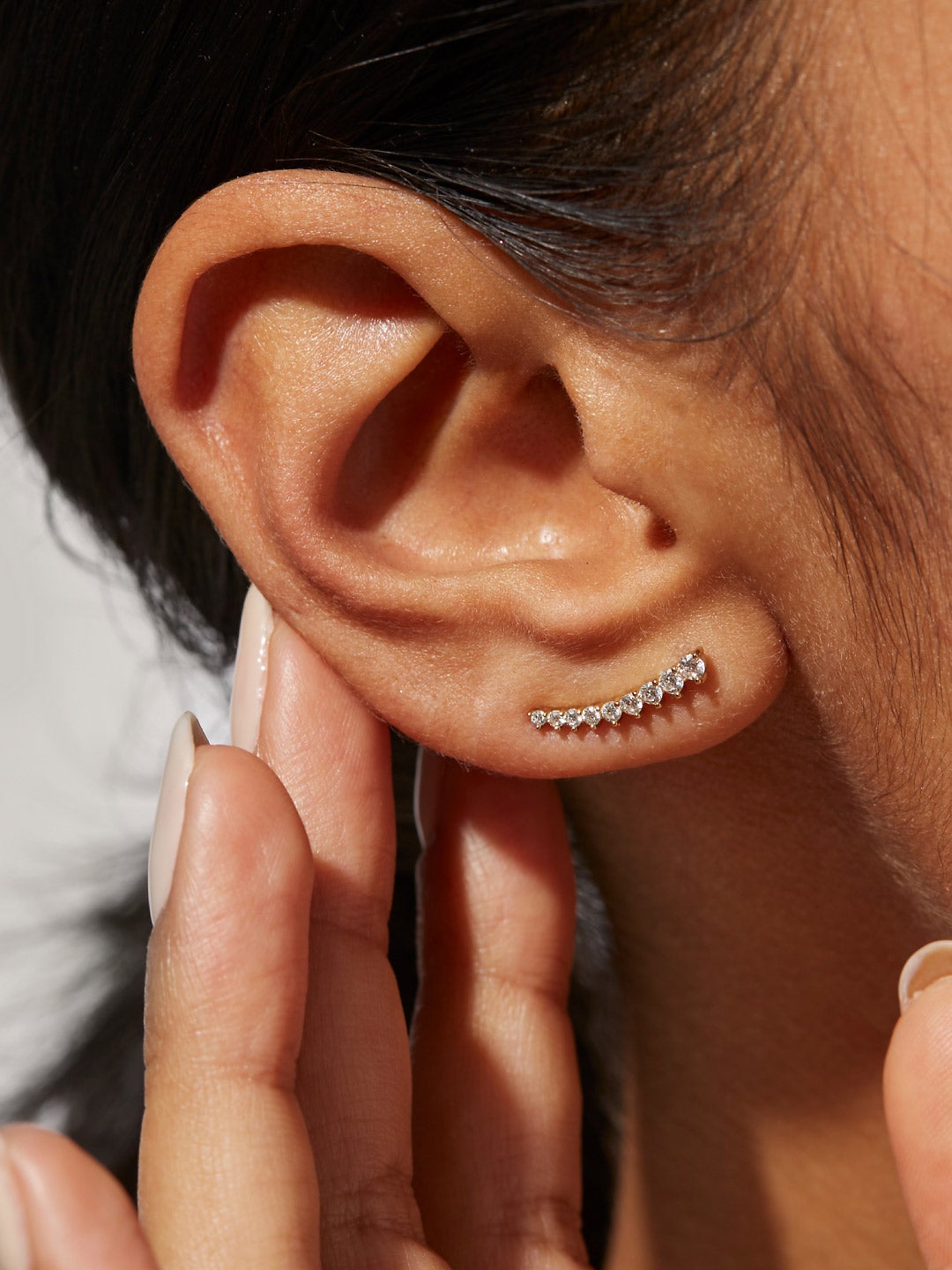 Ana Luisa Jewelry Earrings Huggie Ear Climber Earrings Mali Silver
