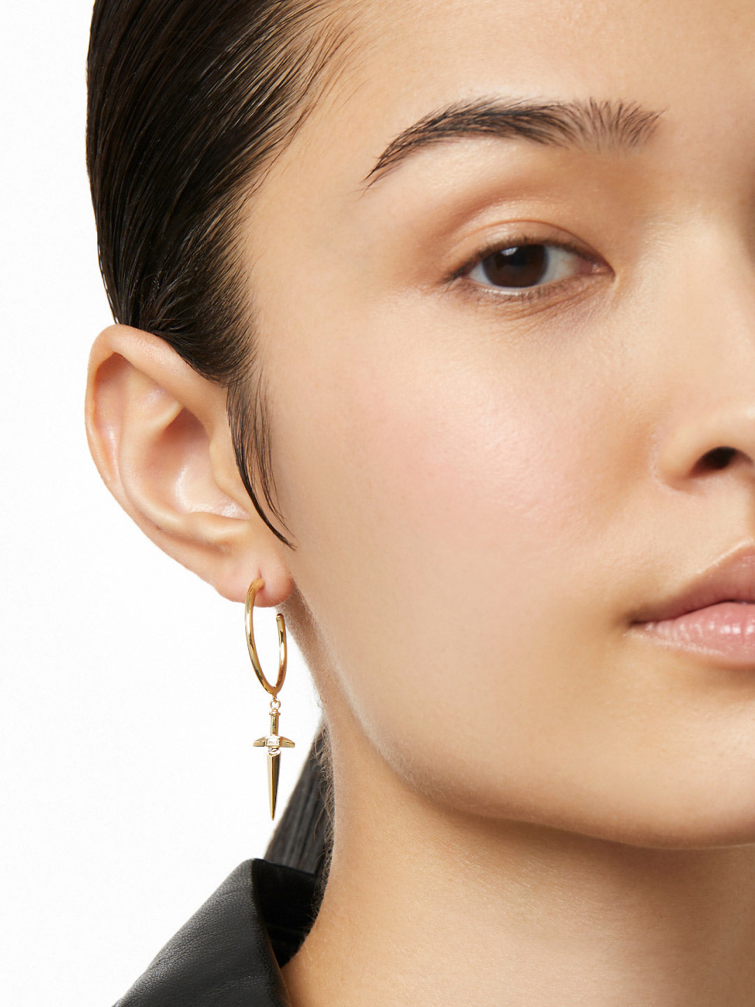 Ana Luisa Jewelry Earrings Medium Hoops Dagger Earrings Dain Gold