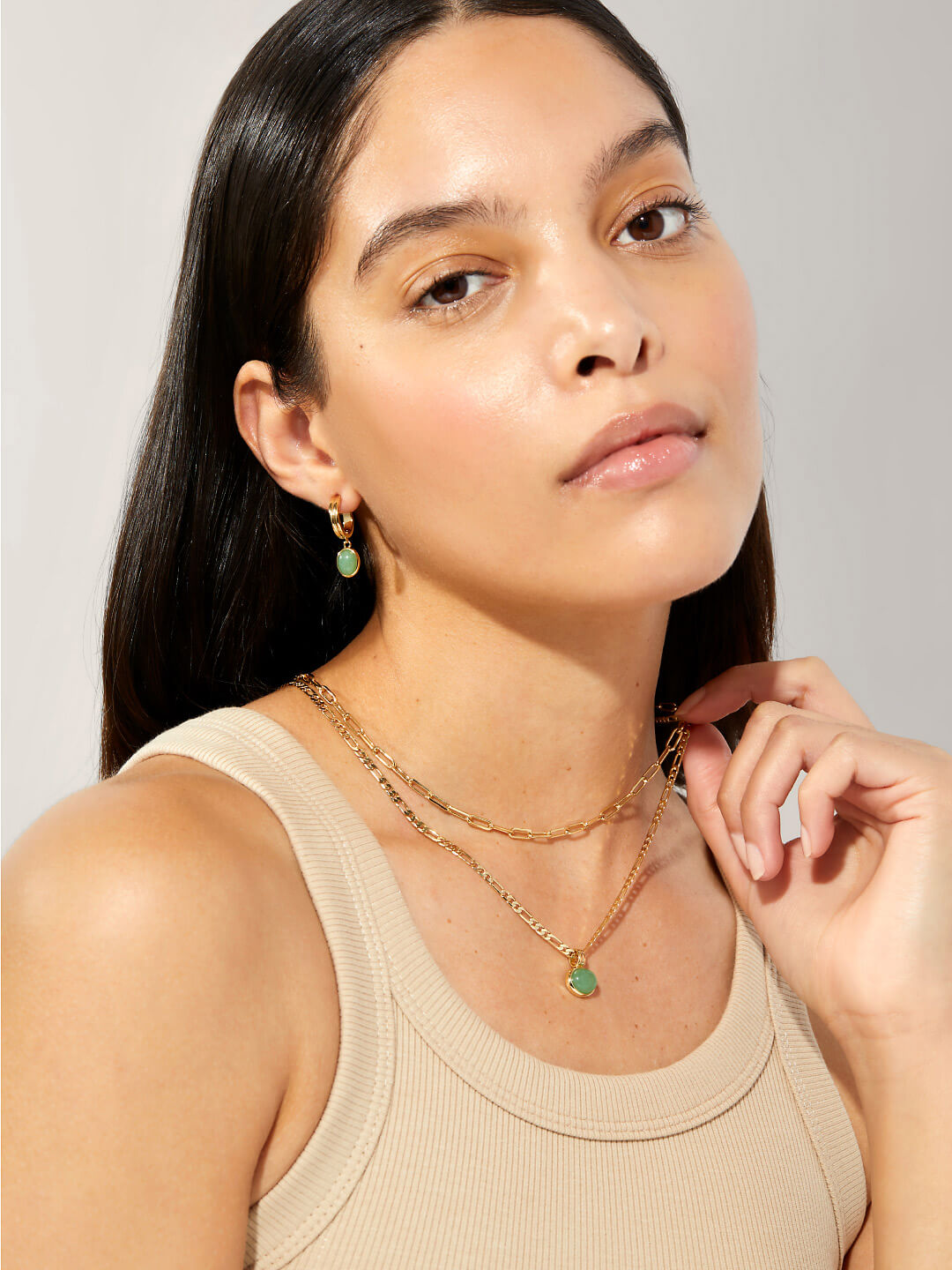 Ana Luisa Jewelry Earrings Necklace Stone Statement Bundle Gold