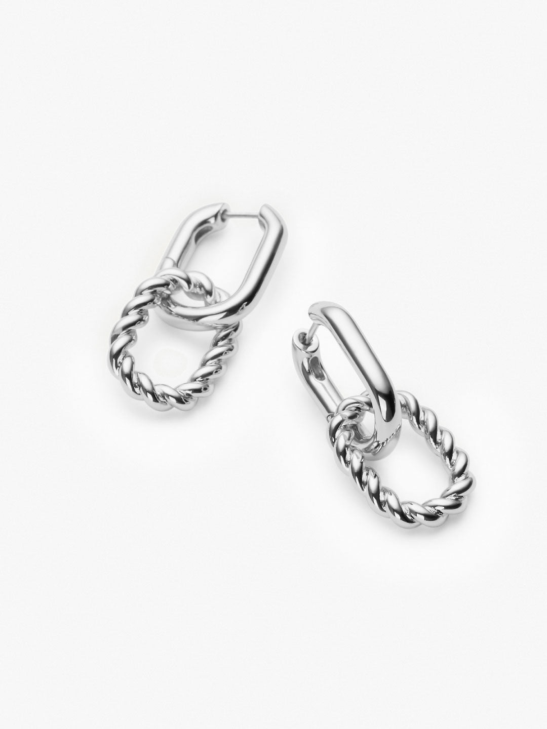 Ana Luisa Jewelry Earrings Small Hoops Double Hoop Earrings Ash Double Silver Rhodium