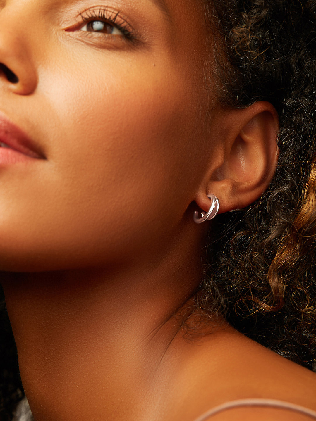 Ana Luisa Jewelry Earrings Small Hoops Double Hoop Earrings Scarlett Silver Rhodium