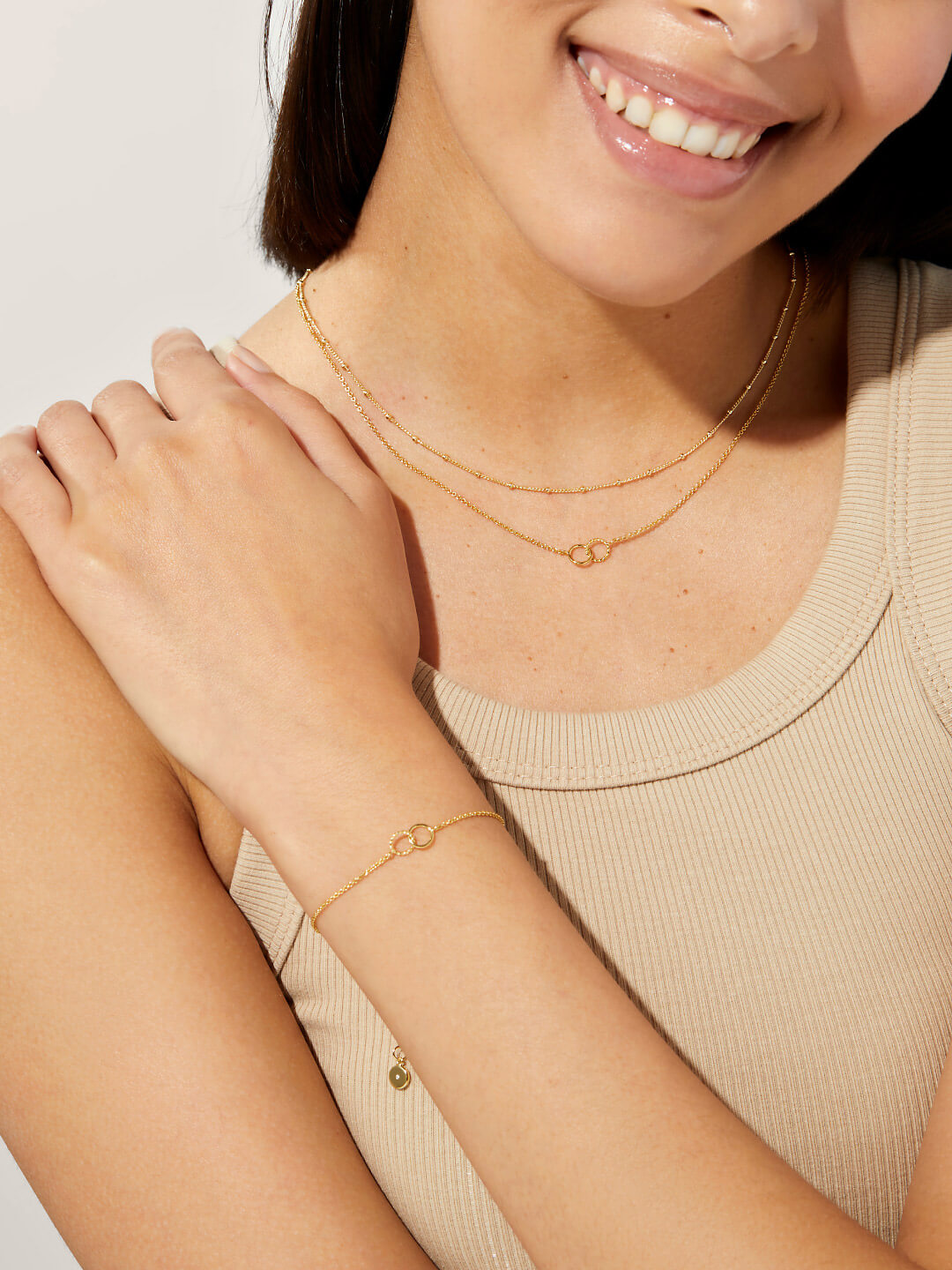 Ana Luisa Jewelry Necklace Bracelet Stud Delicate Layers Bundle Silver