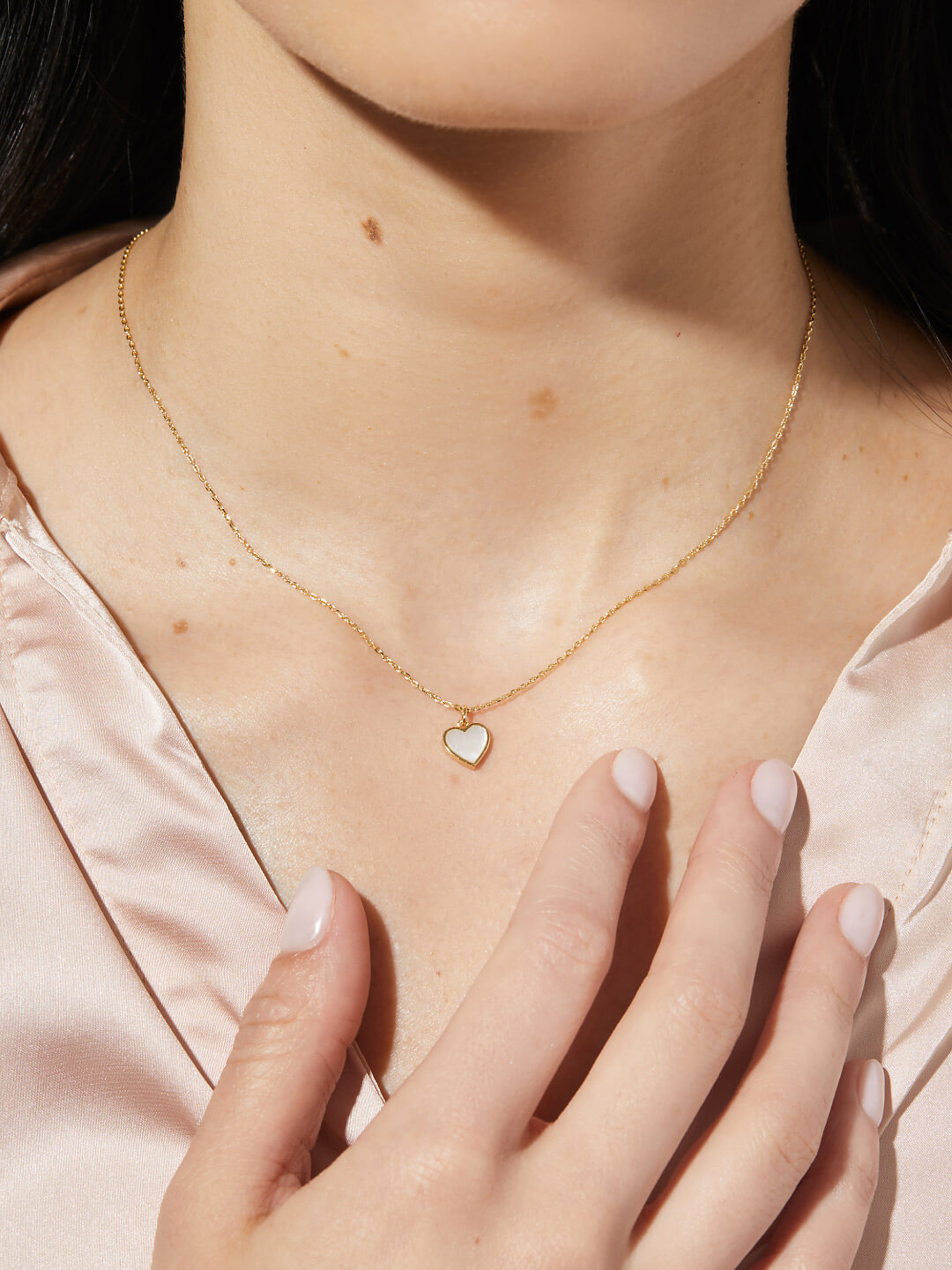 Ana Luisa Jewelry Necklaces Pendants Gold Heart Necklace Laure Mother Of Pearl Gold